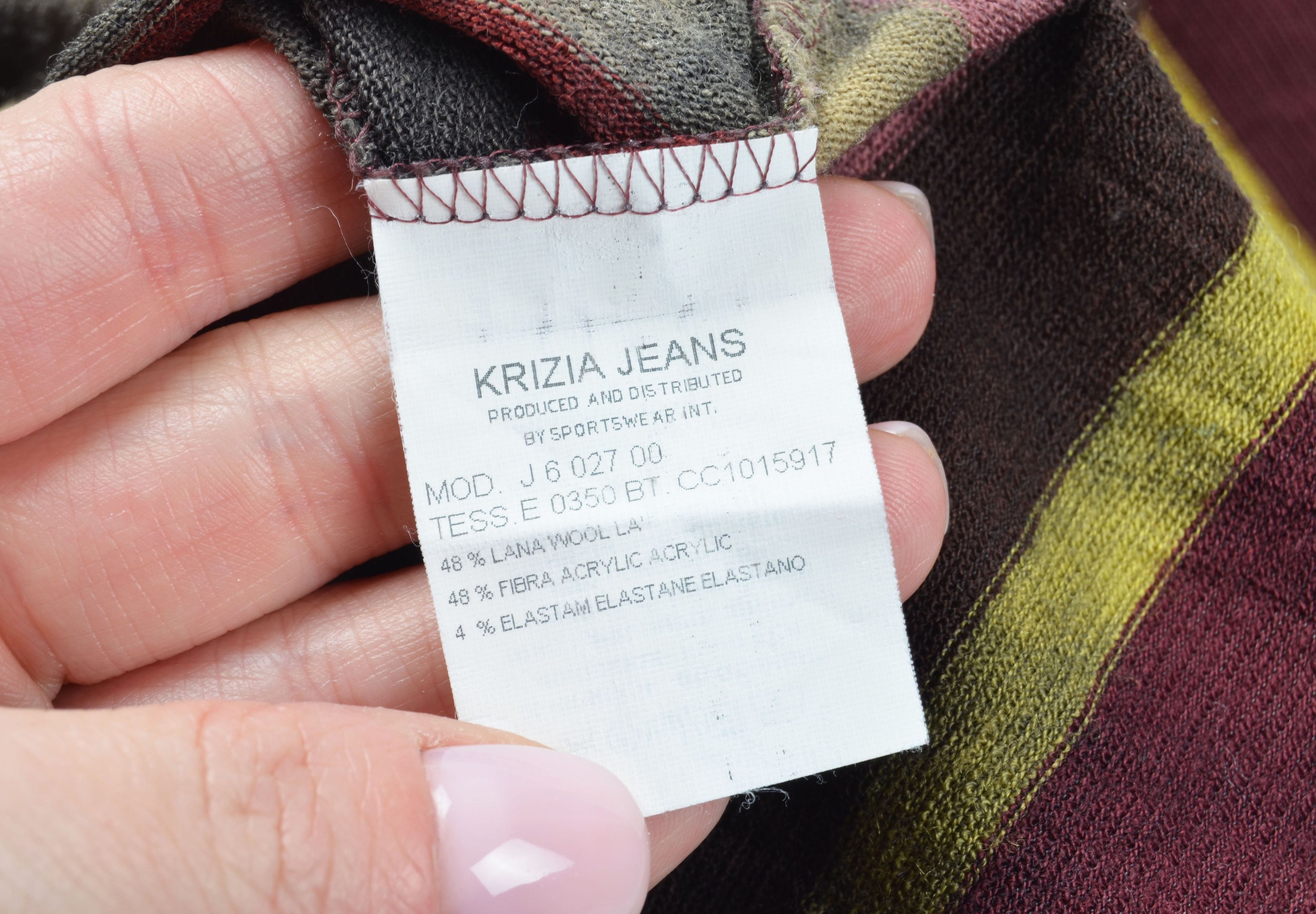 Krizia Vintage Krizia Striped Wool Blend Long Sleeve Maxi Dress Size M / US 6-8 / IT 42-44 - 10 Thumbnail