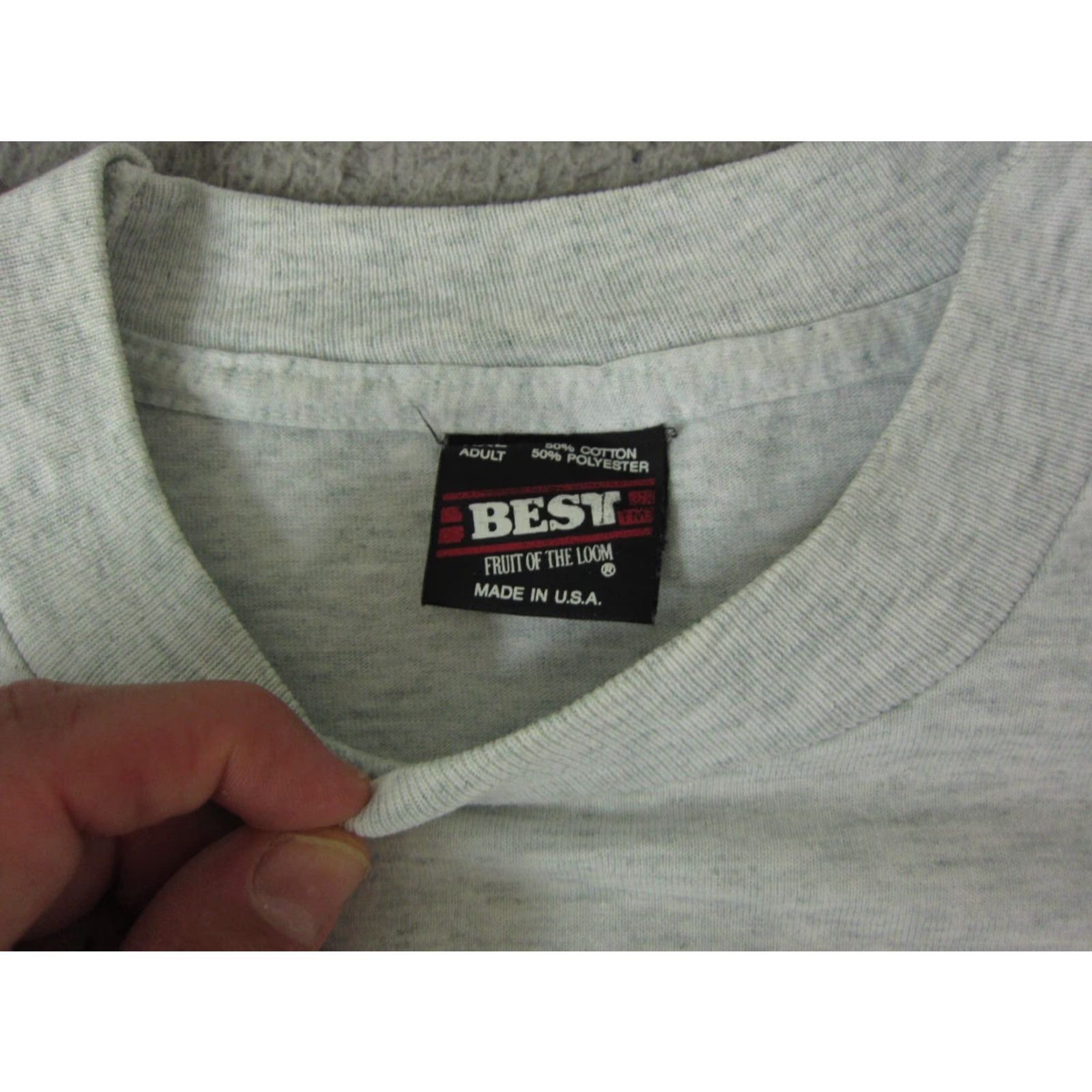 Fruit Of The Loom VINTAGE Fruit of the Loom Shirt Mens XL Gray Crew Neck Short Sleeve Logo Iowa T-Shirt Origin United States Size US XL / EU 56 / 4 - 4 Thumbnail