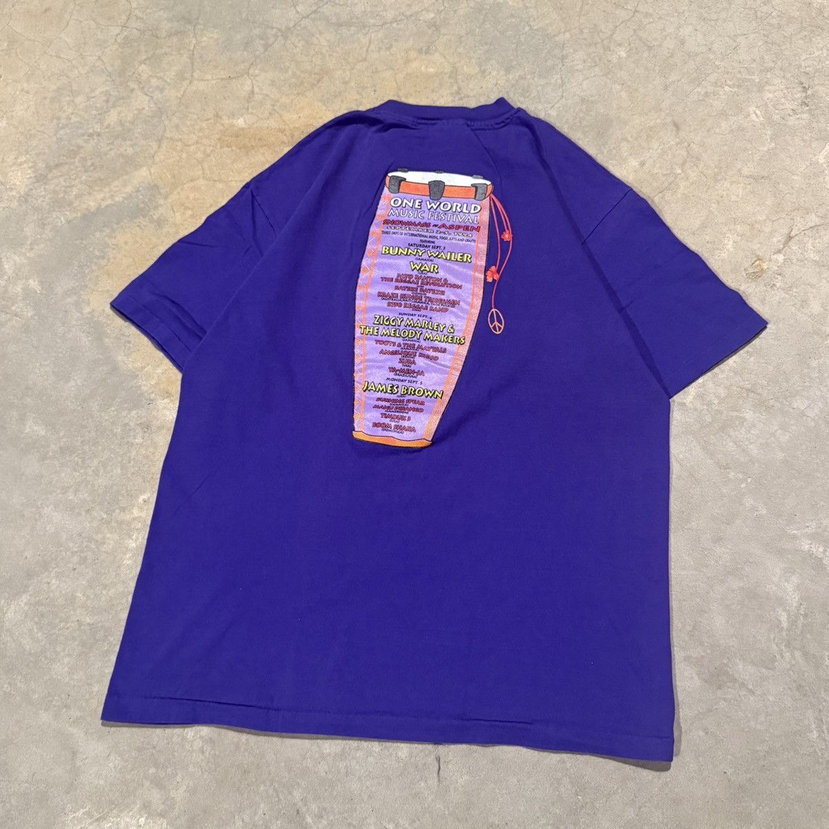 Vintage Vtg 1994 One World Music Festival Ziggy Marley Band Tour Tee Size US L / EU 52-54 / 3 - 2 Thumbnail
