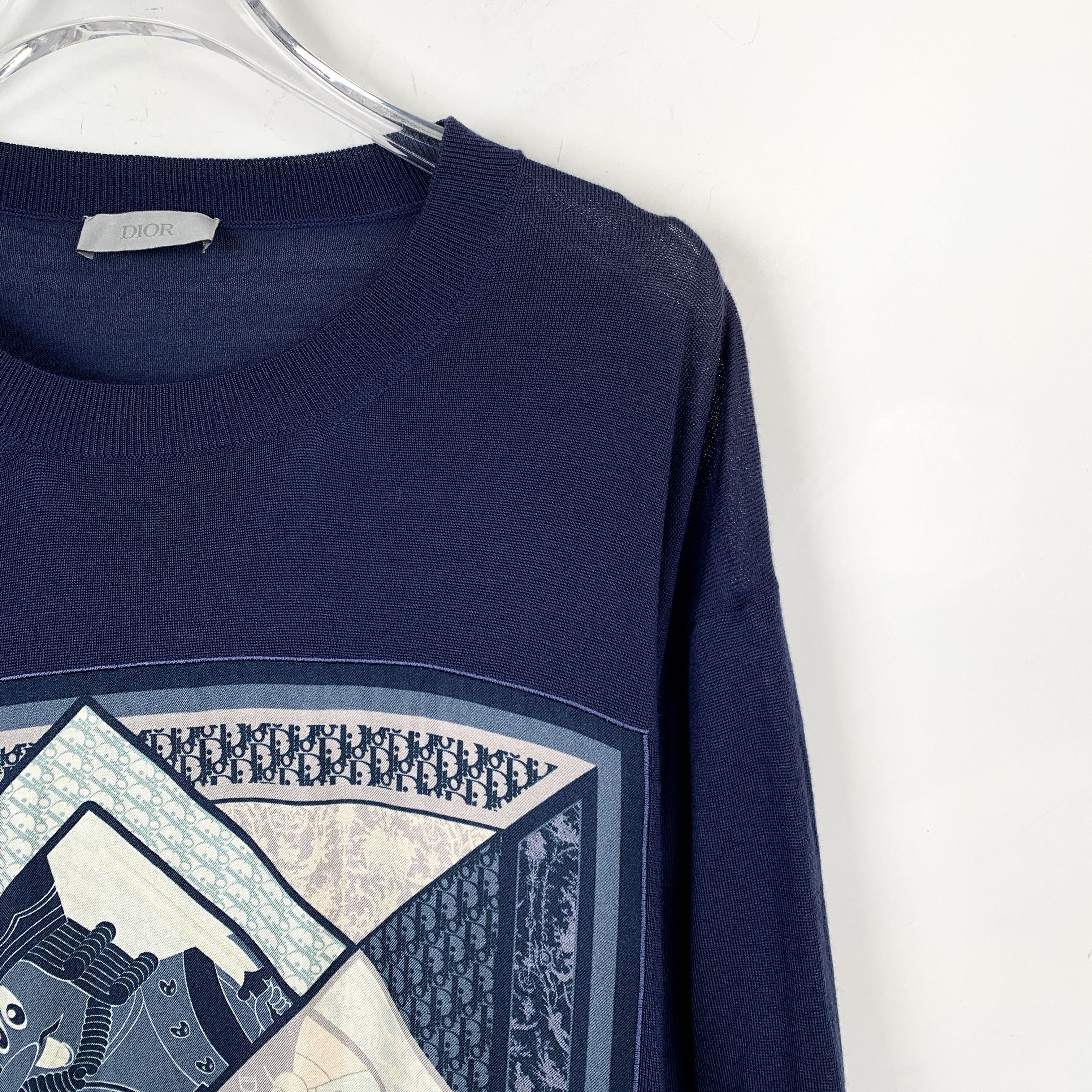 Dior Balenciaga Printed-crewneck wool sweater Size US XL / EU 56 / 4 - 6 Thumbnail