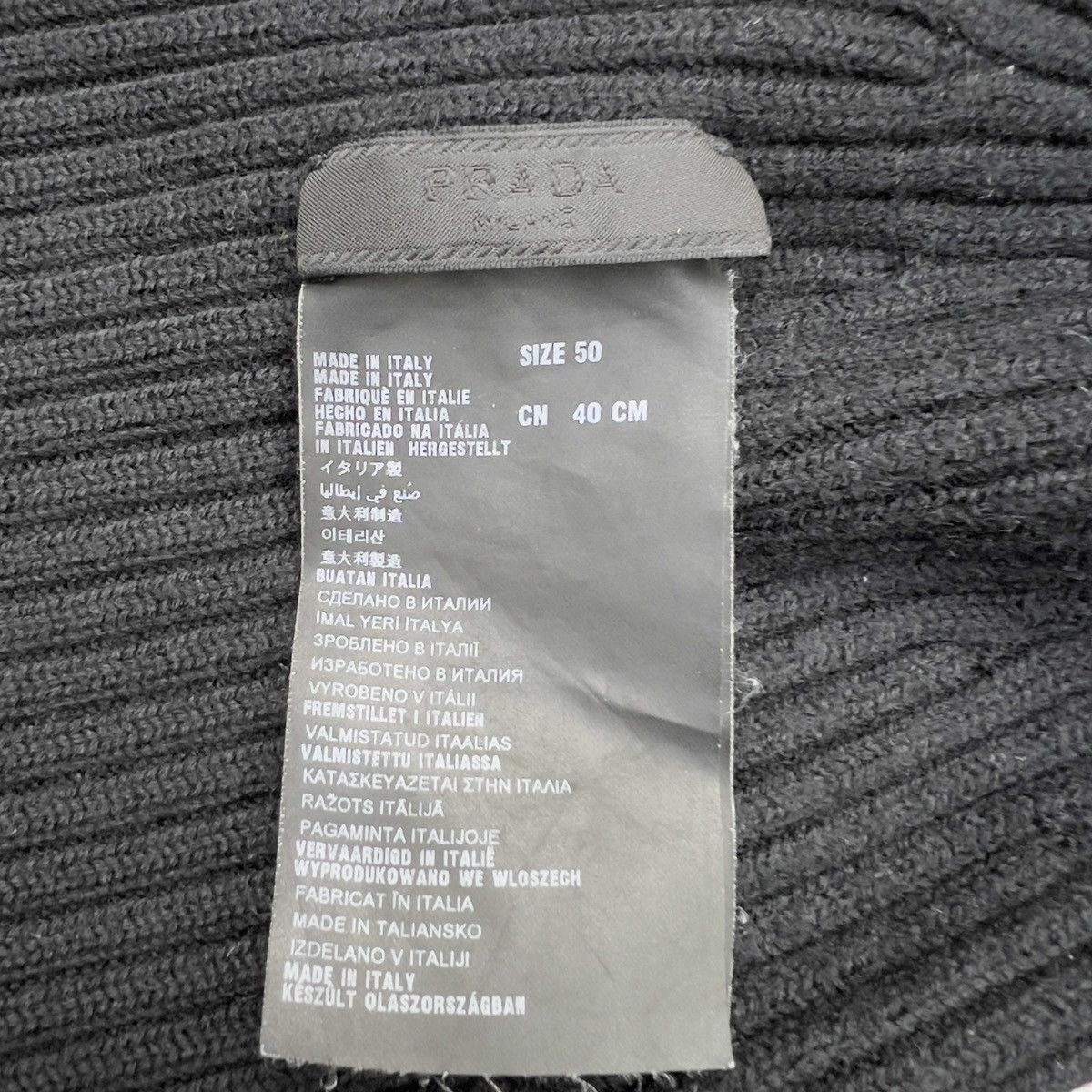 Prada Prada Linea Rossa Ribbed Wool Beanie Size ONE SIZE - 5 Thumbnail