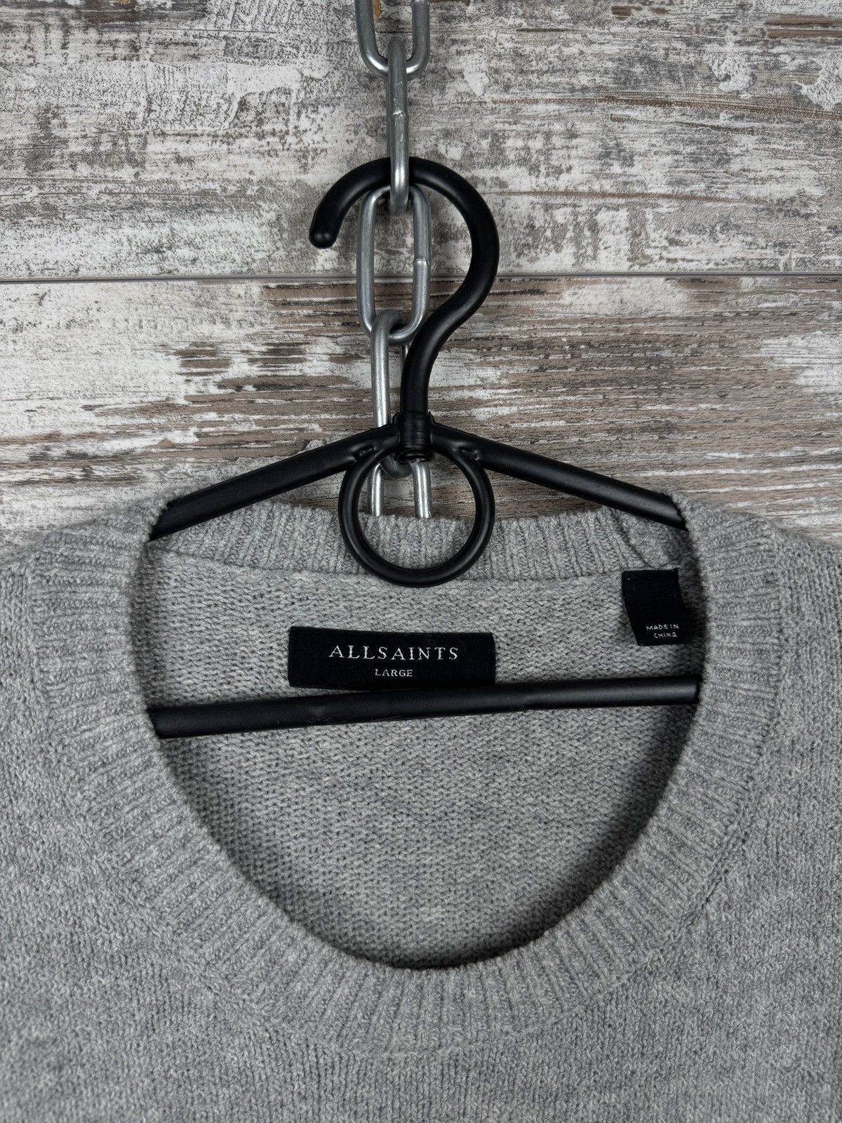 Allsaints Mens Vintage AllSaints Olnar crew sweater knitwear logo Size US L / EU 52-54 / 3 - 2 Thumbnail