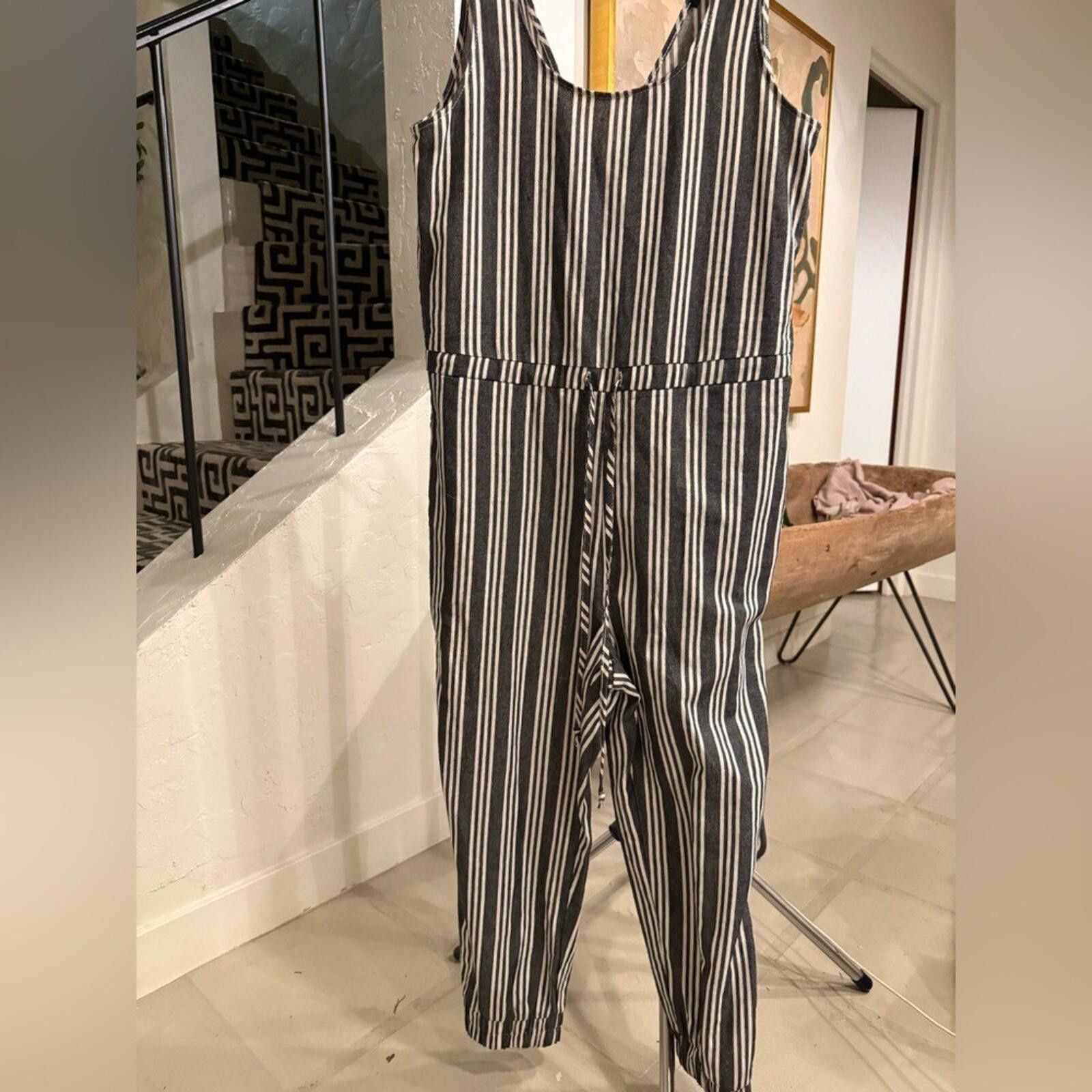 Other Anthropologie Drew Striped Drawstring Waist Jumpsuit NWOT S Size 28" / US 6 / IT 42 - 5 Thumbnail