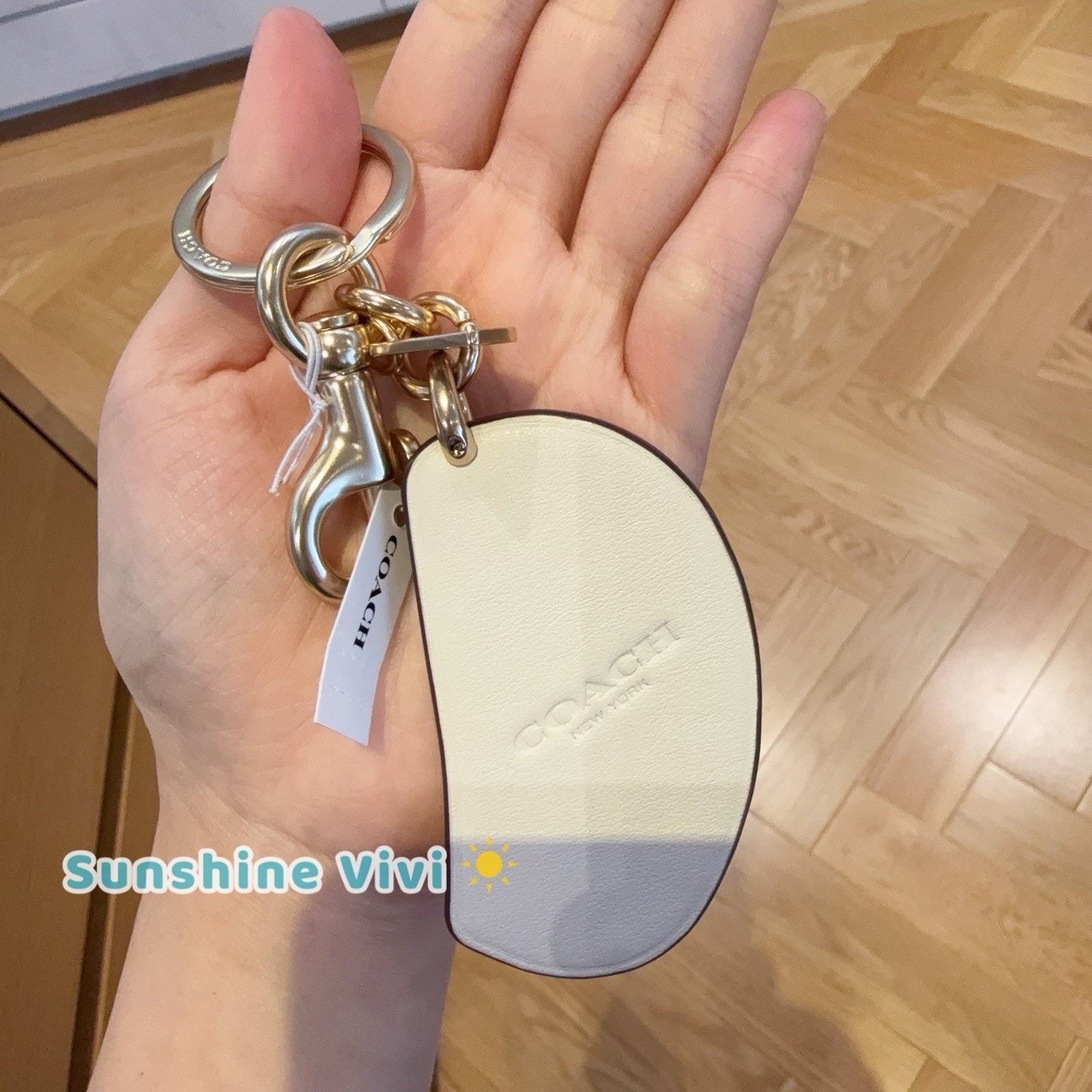 Coach NWT Coach Orange Bag Charm Keychain Gold Chalk Orange CA054 Size ONE SIZE - 2 Thumbnail