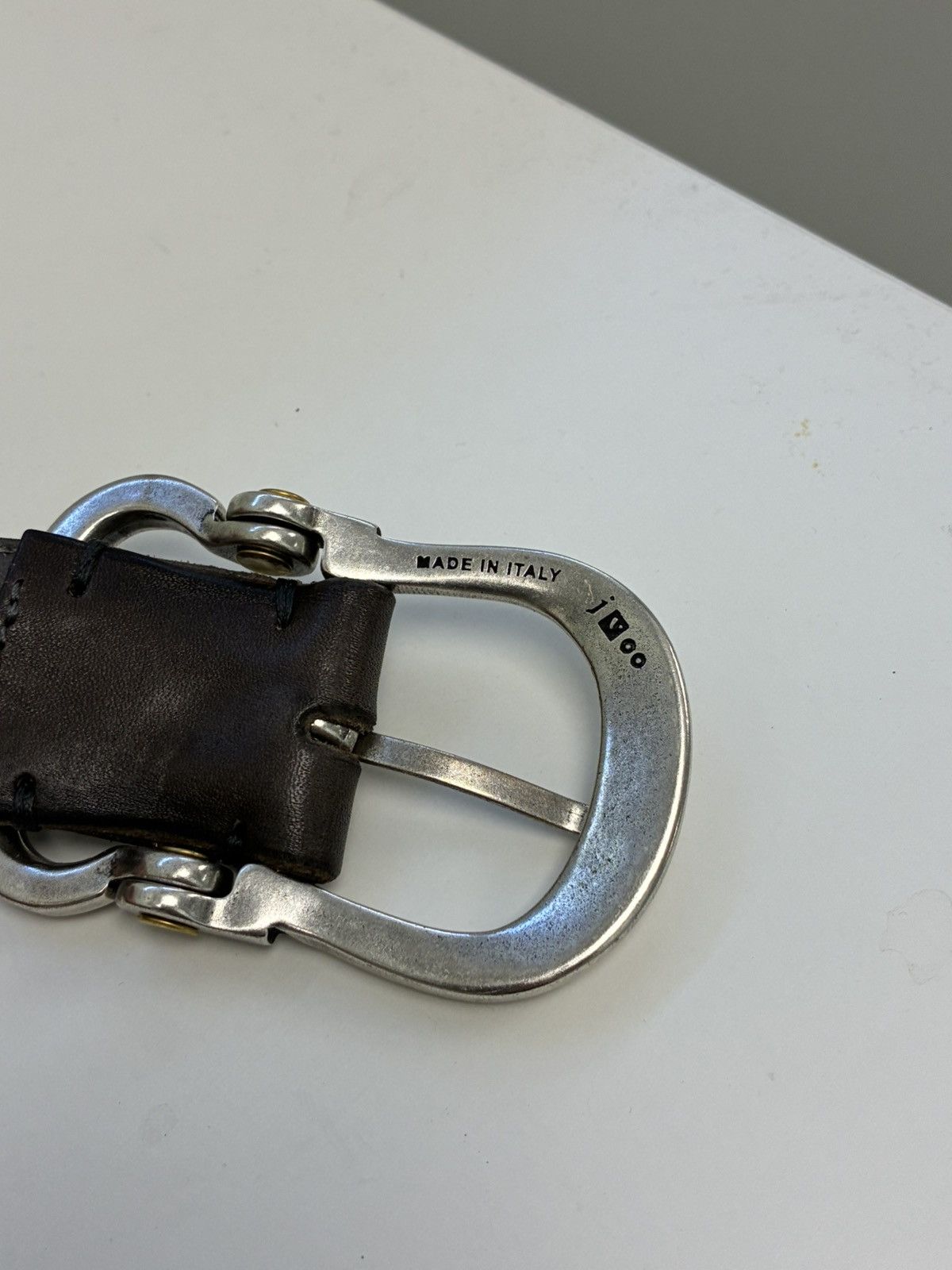 John Varvatos Fibel Antique Nickel Finish Belt guitar hinge 32 Size 32 - 5 Thumbnail