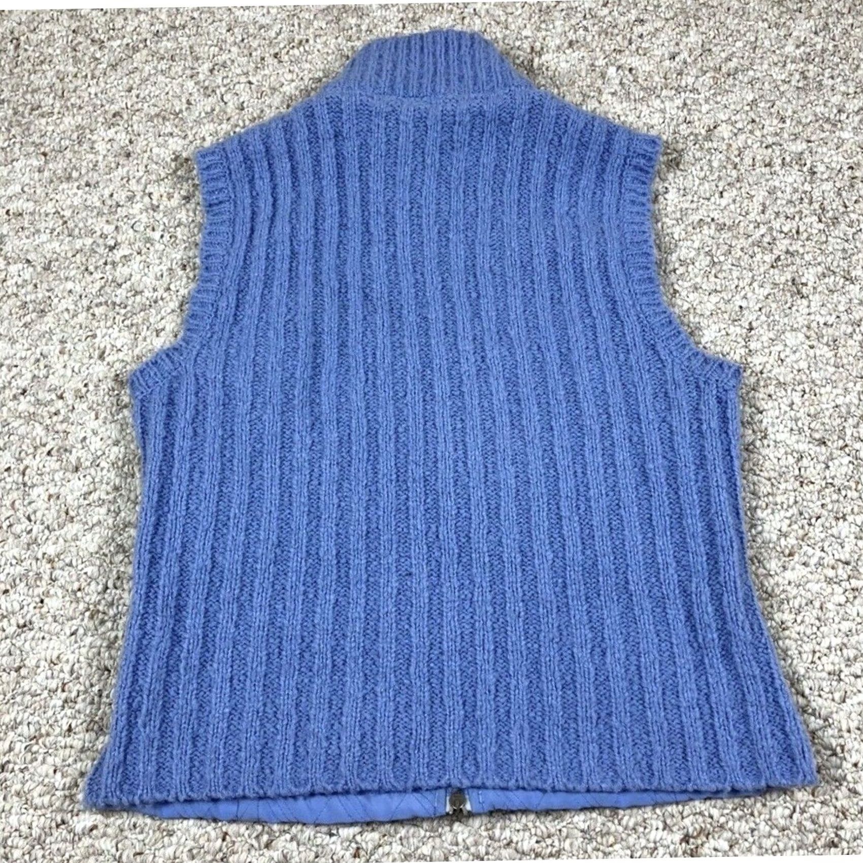 Vintage Columbia Women Vest Sleeveless Quilted Knit Wool Blend Full Zip Stand-Up Collar M Size M / US 6-8 / IT 42-44 - 5 Thumbnail