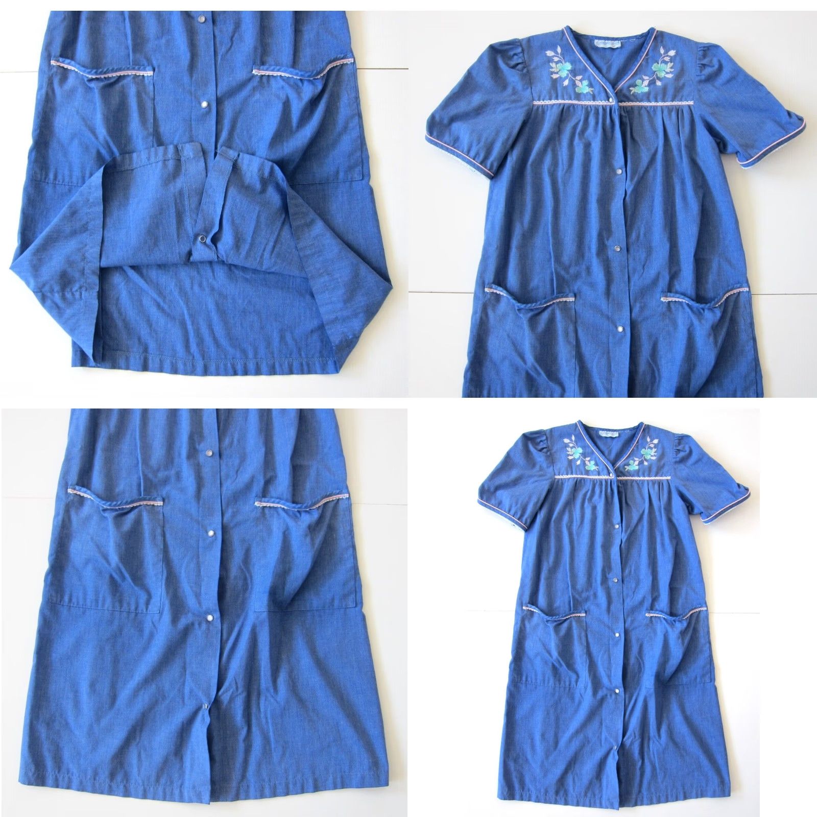 Vintage Lindsay-Lyn Blue Pink Floral Button Down Pocket Nightgown Maxi House Dress S-M Womens Vintage Size S / US 4 / IT 40 - 8 Thumbnail