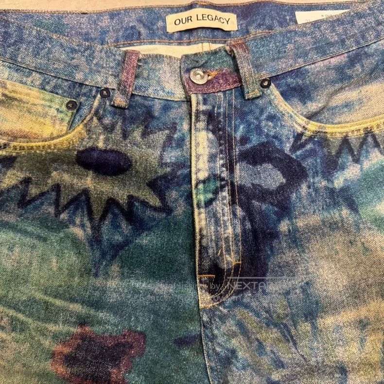 Our Legacy Our Legacy Stained patterned printed jeans Size US 31 - 3 Thumbnail