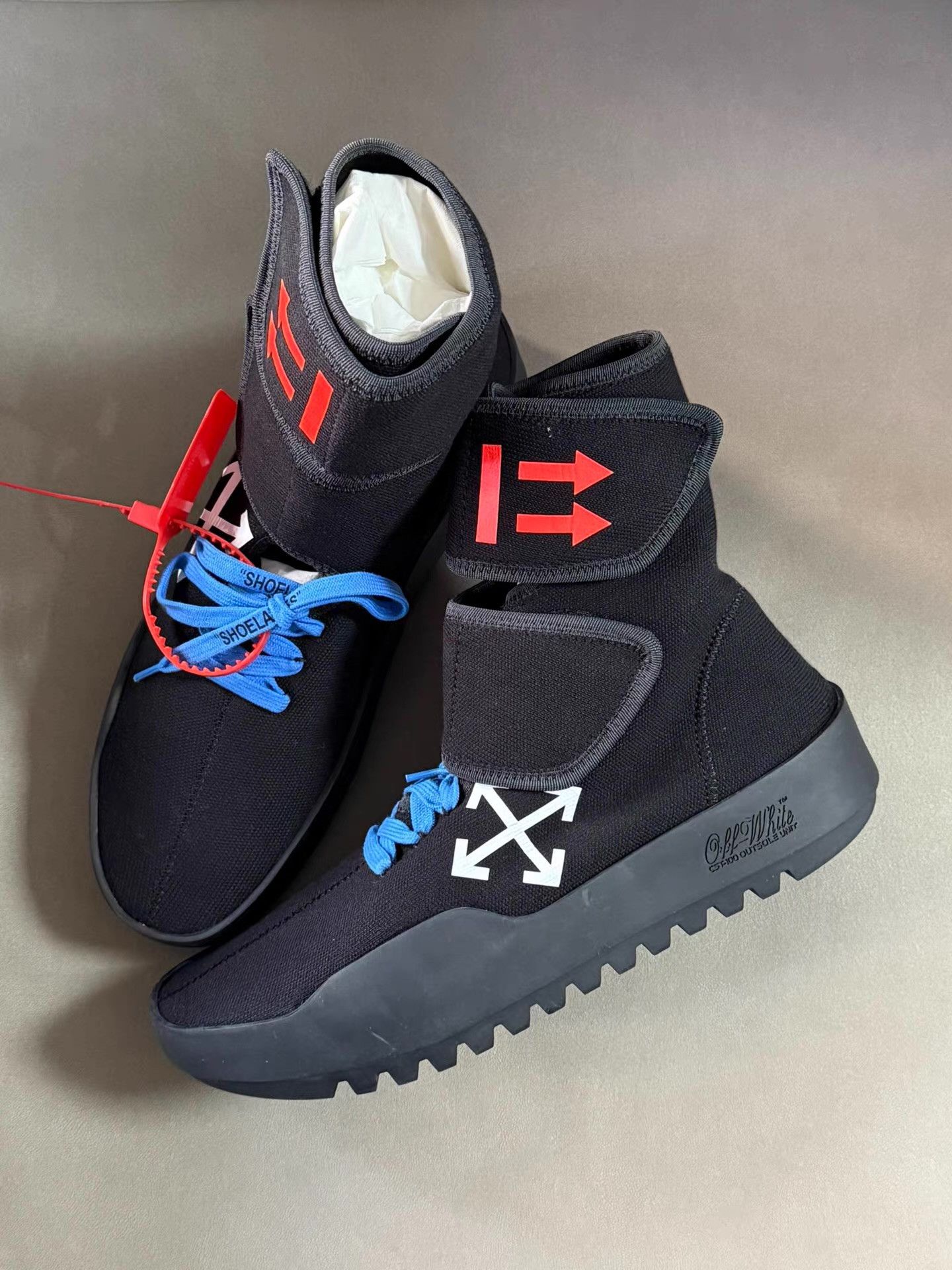 Off-White OFF-WHITE Motowrap Black fashion sneakers。 Ｑ20 Size US 8 / EU 41 - 1 Thumbnail
