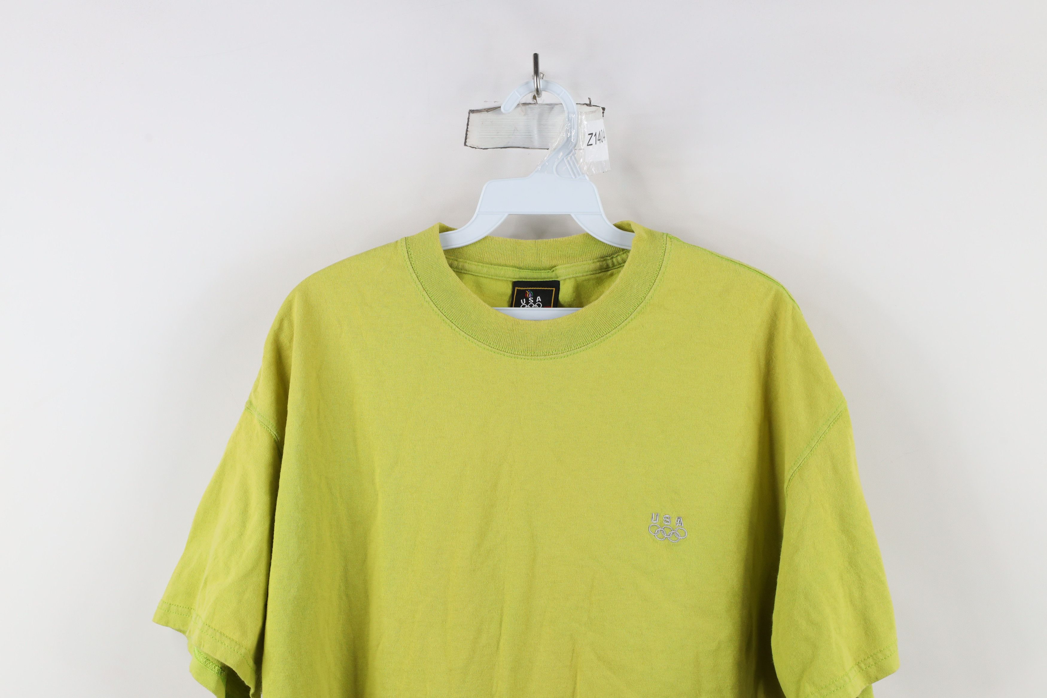 Vintage Vintage 90s USA Olympics Spell Out T-Shirt Lime Green USA Size US L / EU 52-54 / 3 - 2 Thumbnail