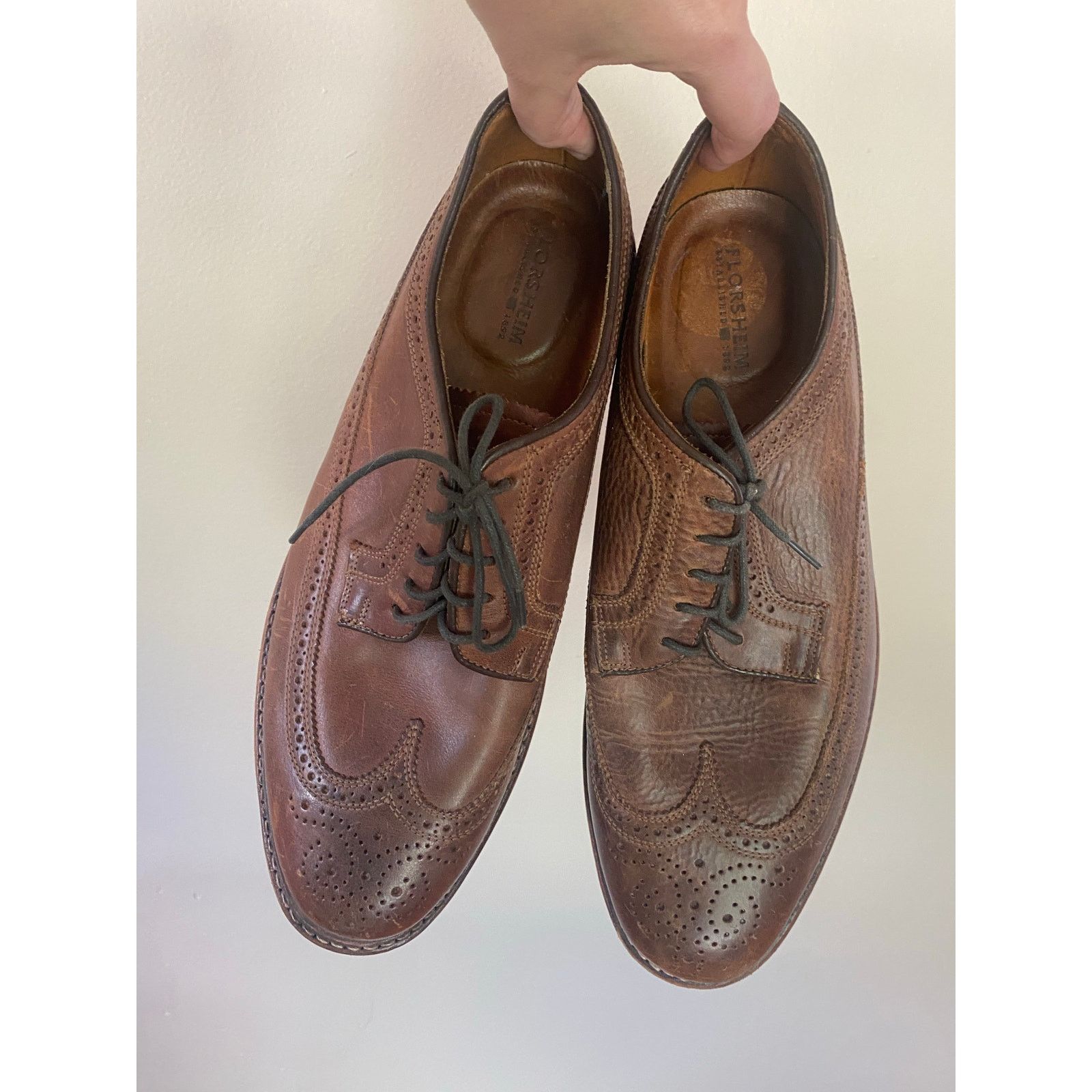 Florsheim Florsheim brown leather long wingtip brogue Oxfords 10.5 Size US 10.5 / EU 43-44 - 2 Thumbnail