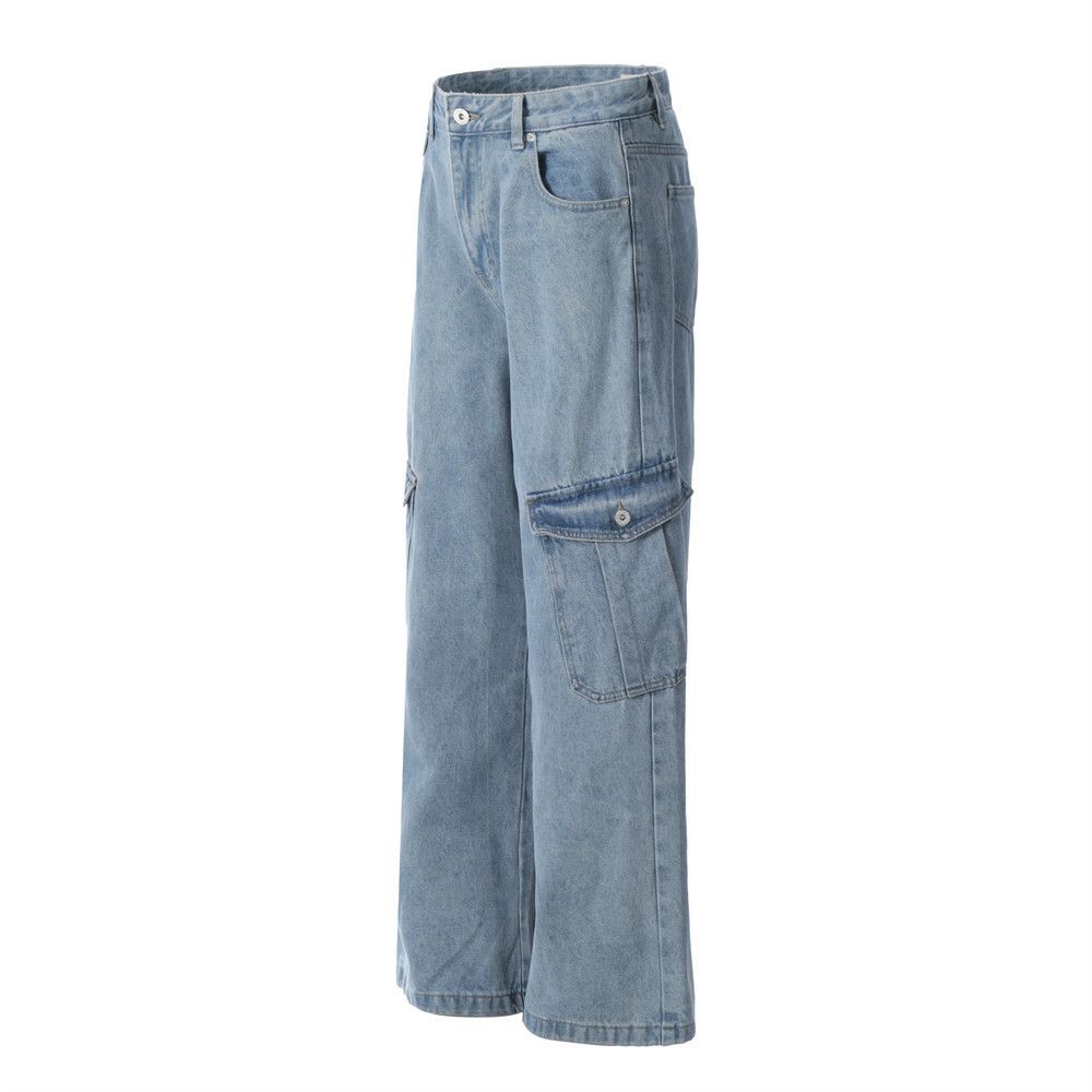 Japanese Brand × Jean Men's loose straight multi-pocket washed cargo jeans Size US 32 / EU 48 - 3 Thumbnail