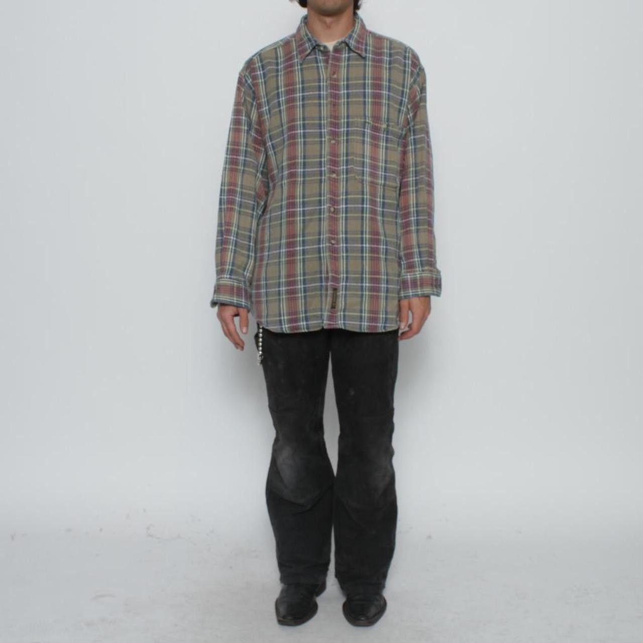 Vintage GREEN BLUE AND PINK PLAID LONGSLEEVE FLANNEL BY TIMBERLAND Size US L / EU 52-54 / 3 - 3 Thumbnail