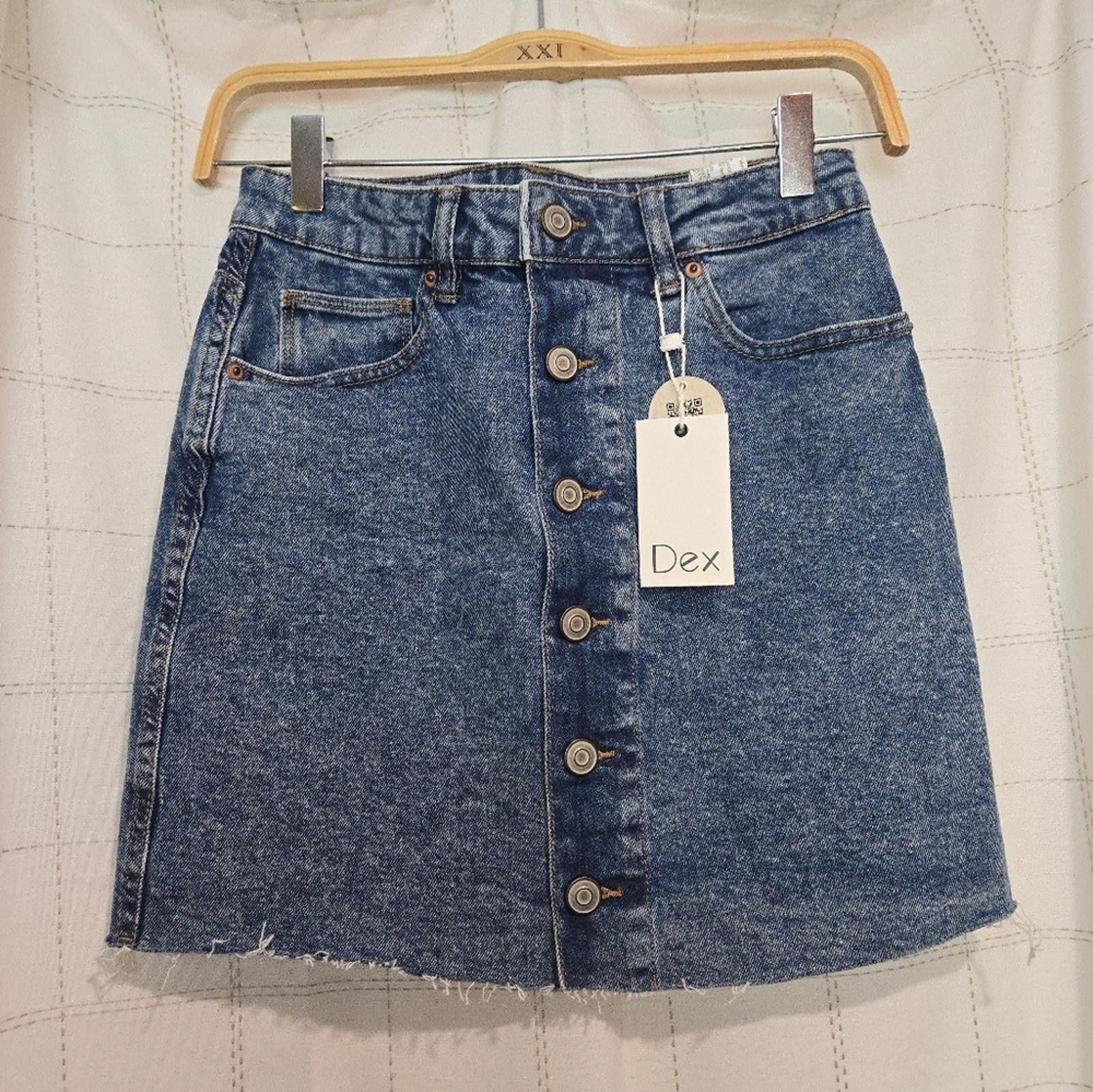 Forme D'Expression Dex Blue Denim Button-Front Skirt Size 26" / US 2 / IT 38 - 1 Thumbnail