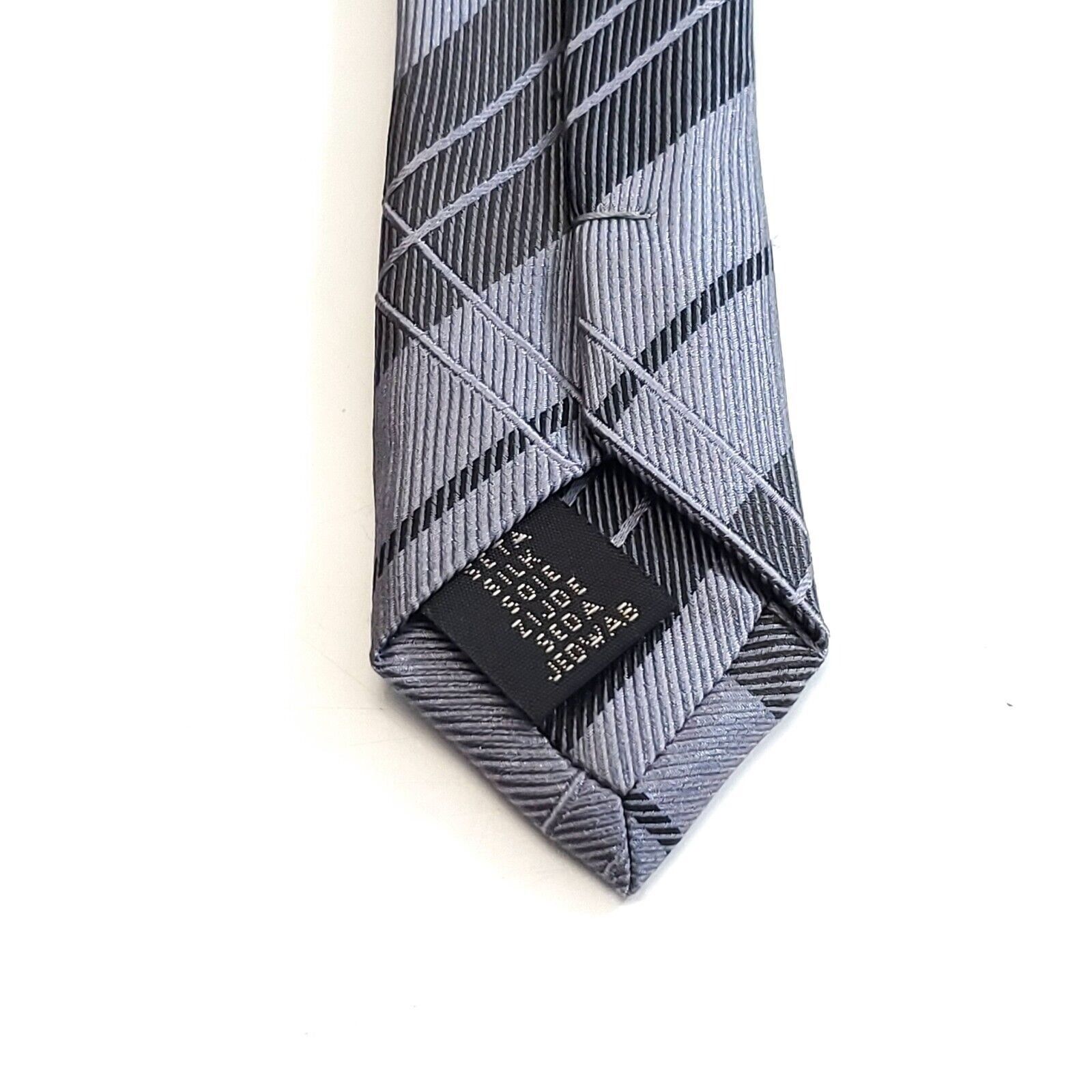 Designer Benvenuto Gray Plaid Woven Silk Tie Size ONE SIZE - 4 Thumbnail