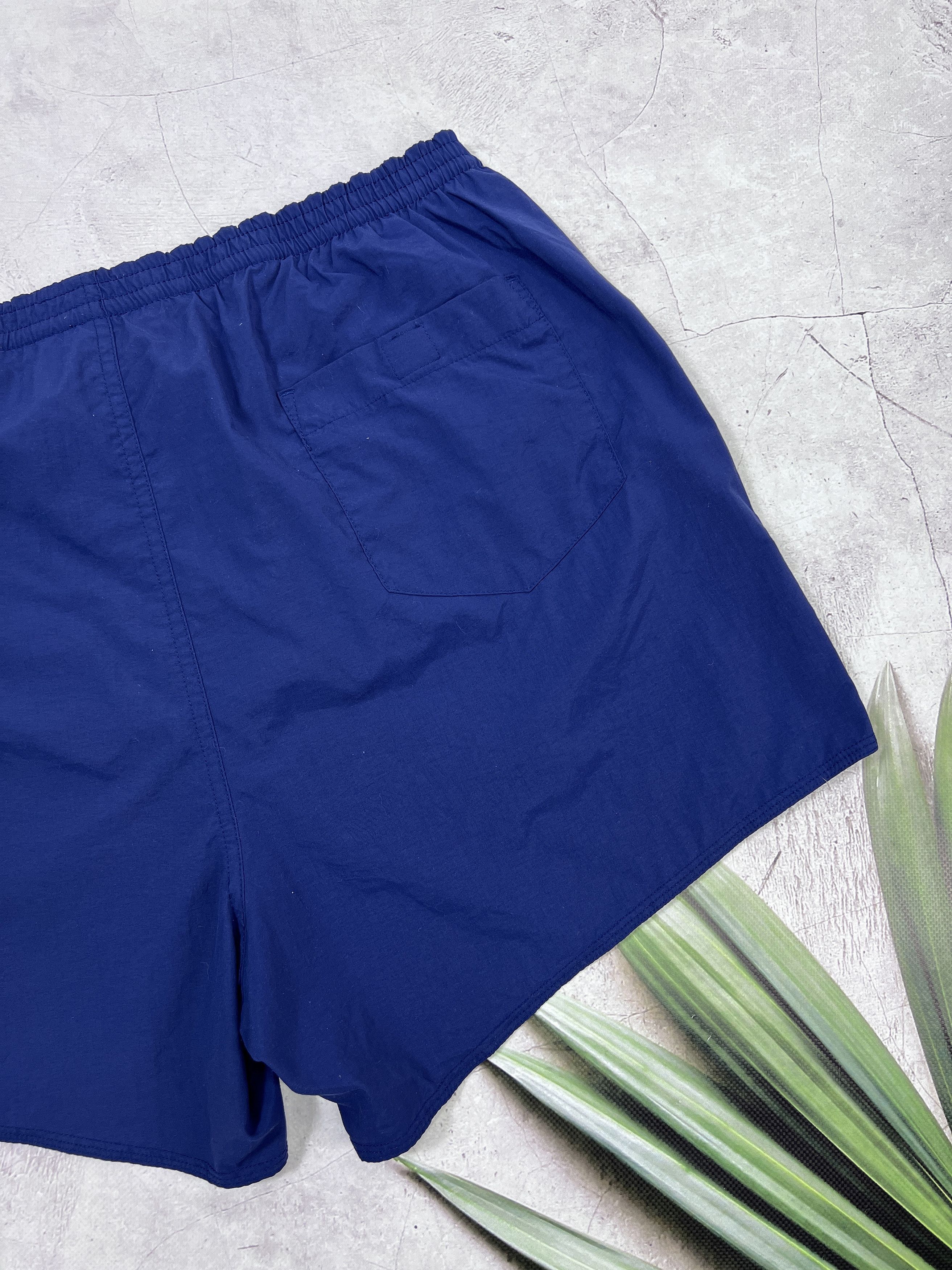 Nike × Vintage Vintage Nike Shorts Swoosh Logo Dark Blue Size US 36 / EU 52 - 14 Thumbnail