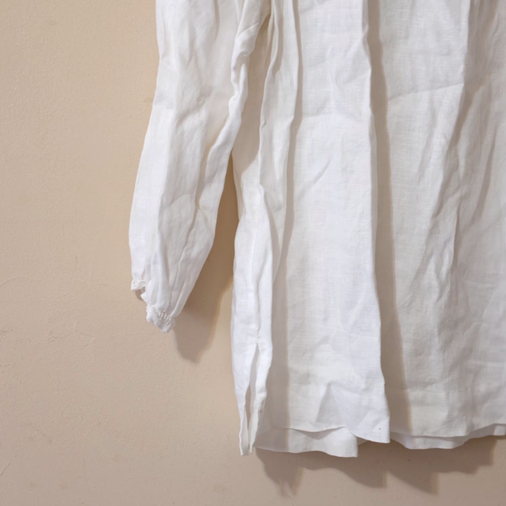 Charter Club Charter Club Women's 10 3/4 Sleeve Top White Linen Scoop Neck Crochet Shirt Blouse Regular XS? (Note: Original size 10, not XS) Size L / US 10 / IT 46 - 3 Thumbnail