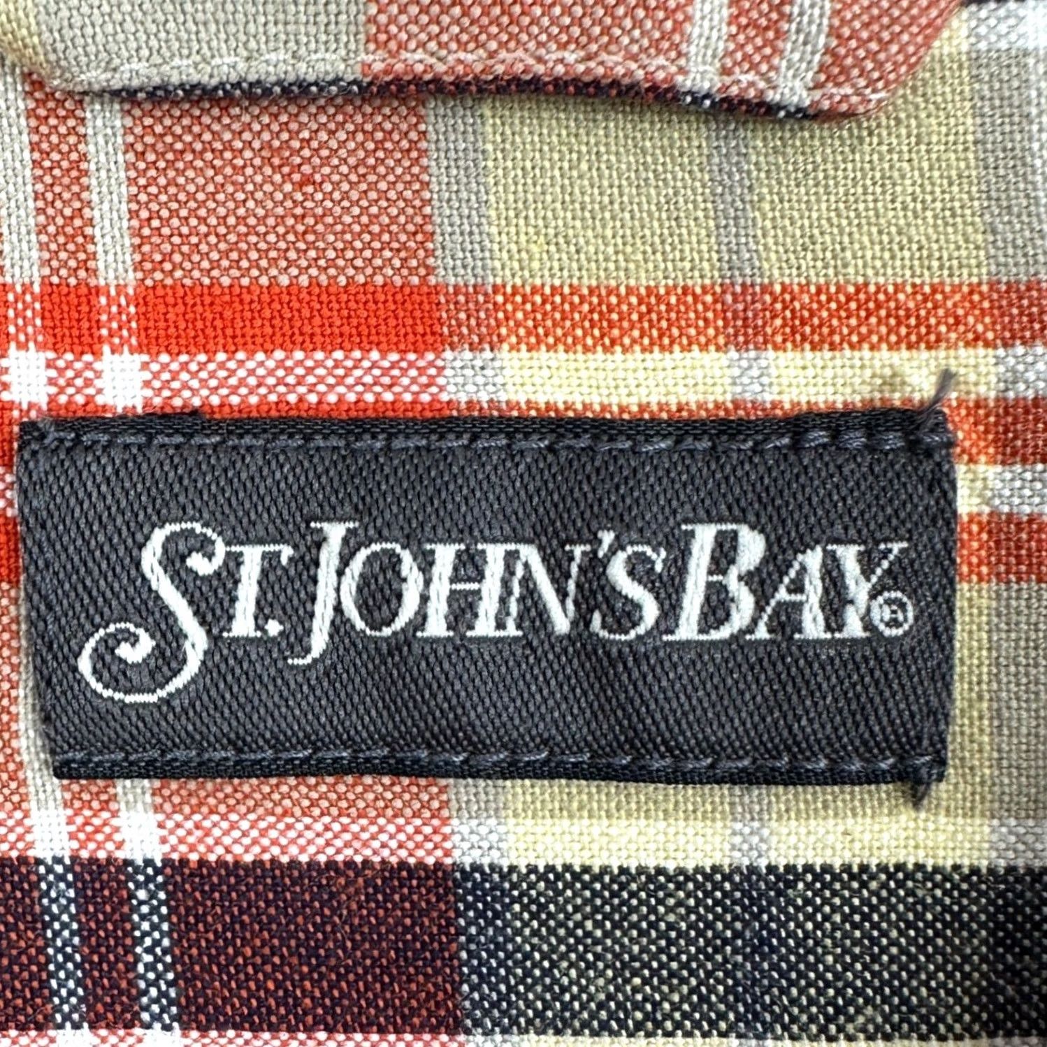 Vintage St. John's Bay Shirt Button Up Mens Large Orange Plaid Short Sleeve Casual NEW Size US L / EU 52-54 / 3 - 4 Thumbnail