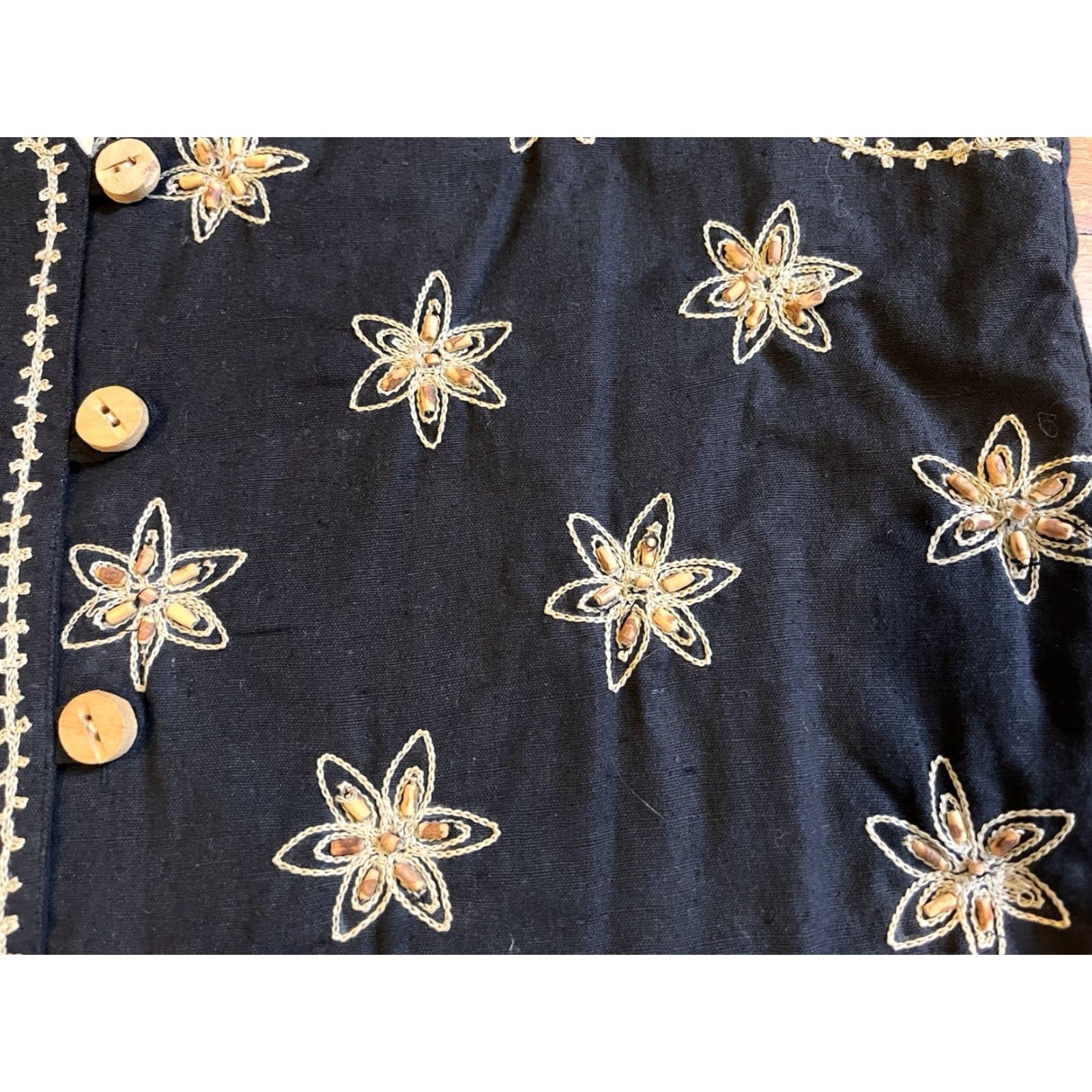 Vintage VINTAGE Cambridge Dry Goods Vest Women’s Large Black Beaded Star Size L / US 10 / IT 46 - 3 Thumbnail