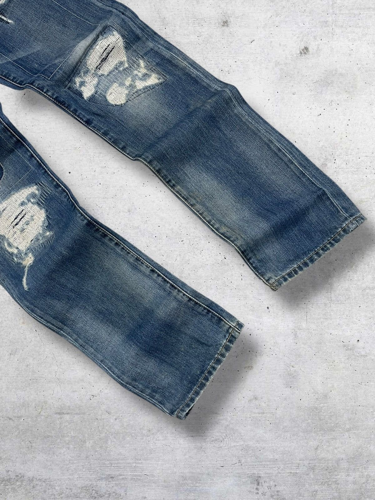 Japanese Brand VINTAGE 1990S DESIGNER SAMUEL&KEVIN DISTRESSEE RIPPED DENIM Size US 31 - 2 Thumbnail