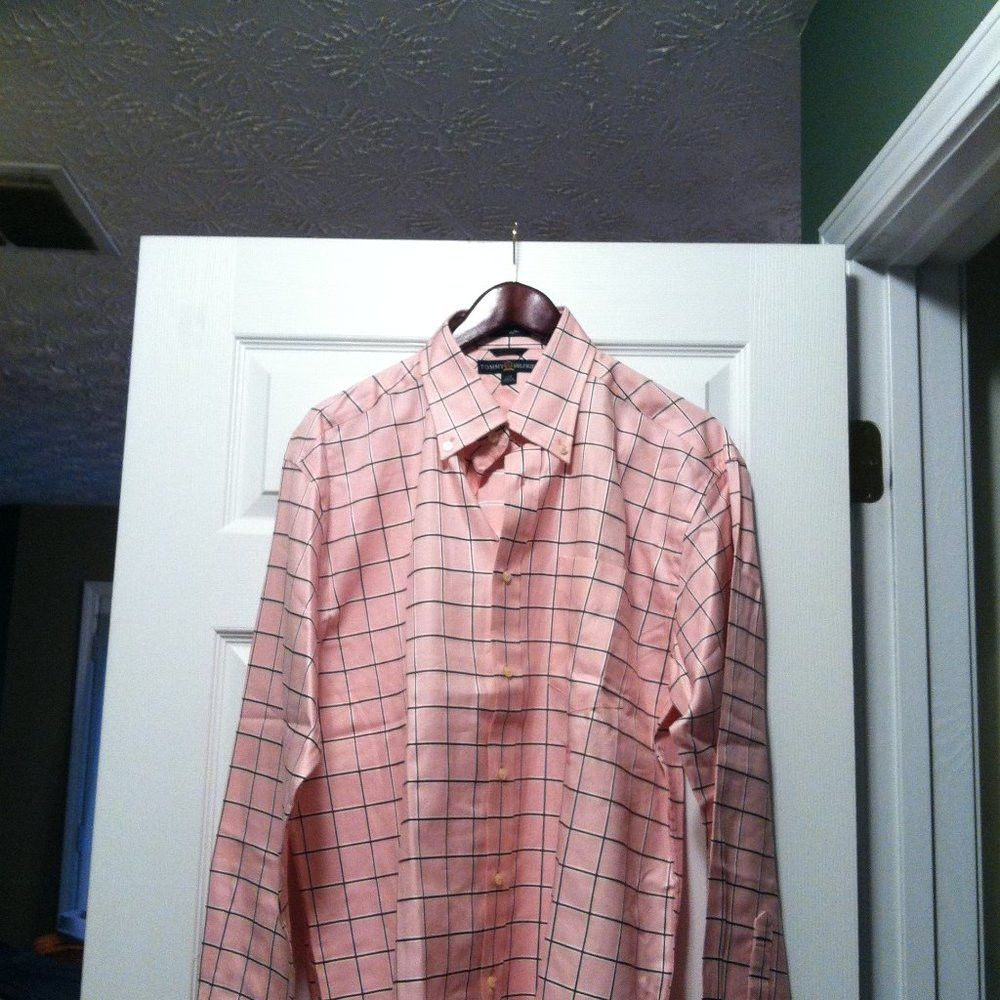 Tommy Hilfiger TOMMY HILFIGER MENS NEW PINK 100%COTTON CASUAL SHIRT SIZE: L Size US L / EU 52-54 / 3 - 3 Thumbnail