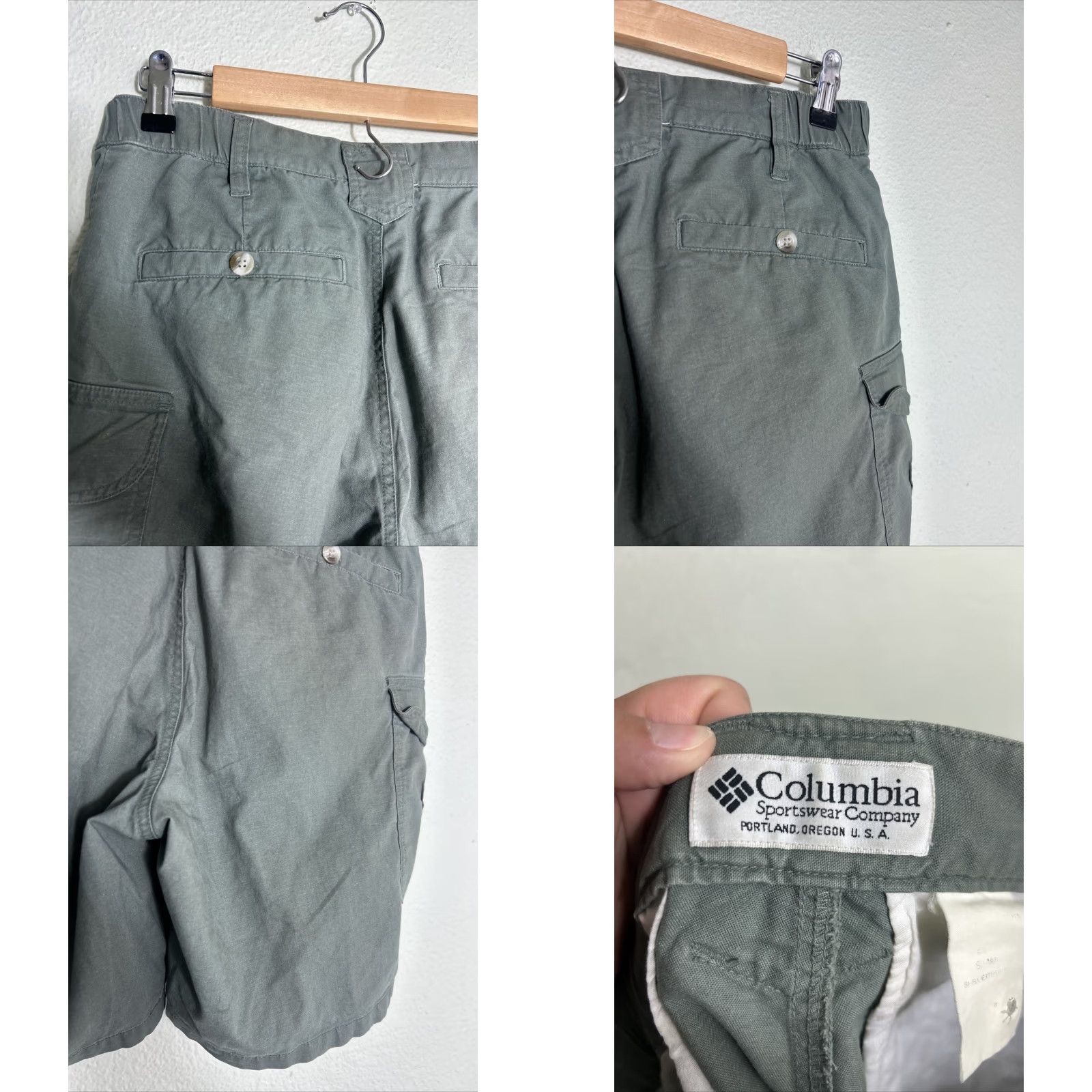 Olive Columbia Cargo Shorts Womens Small Olive Green 28x8 Regular Flaw Missing Button Mens? Size 28" / US 6 / IT 42 - 9 Thumbnail