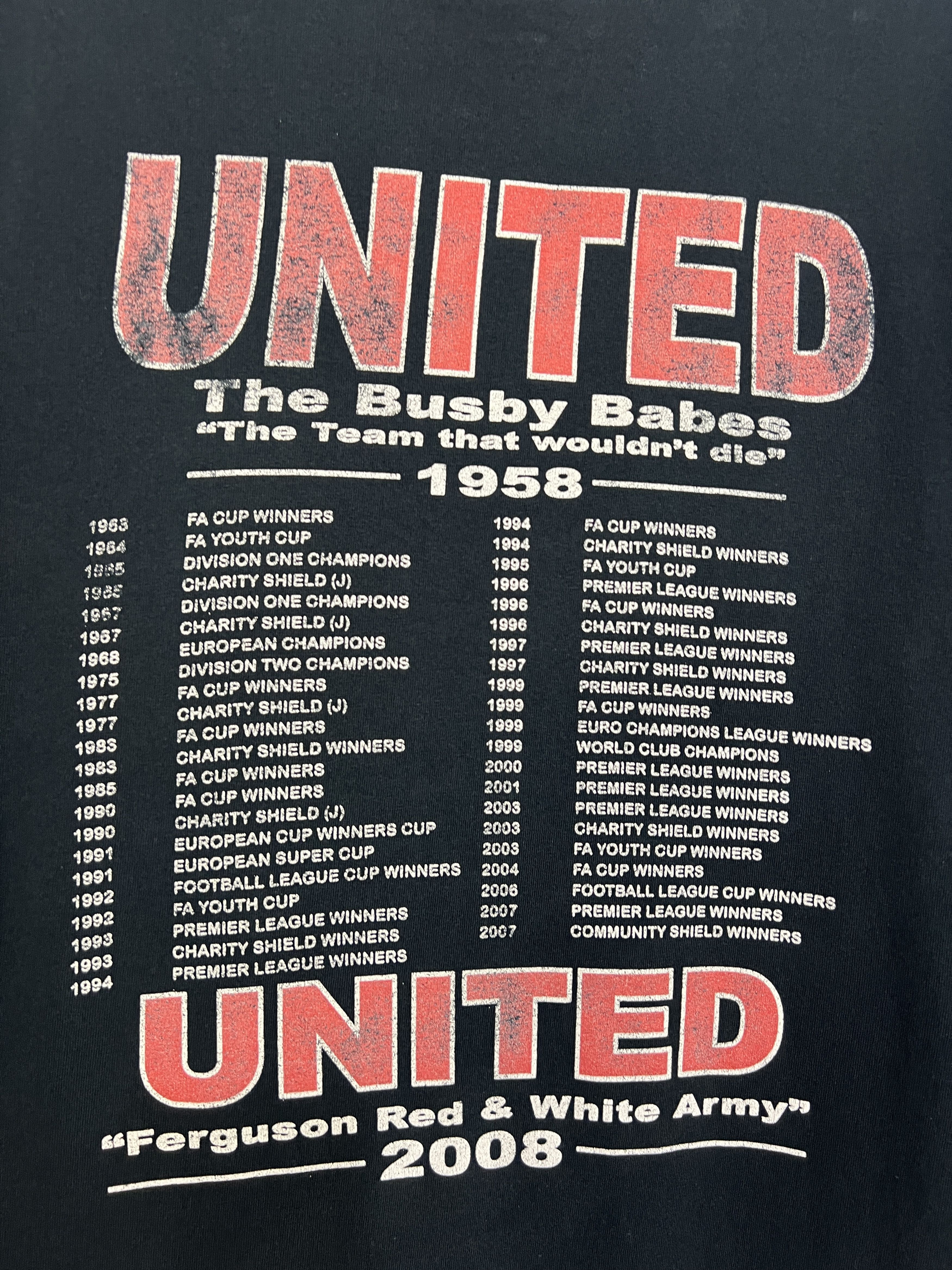 Vintage Busby Babes Manchster United Football Shirt Soccer Jersey Size US L / EU 52-54 / 3 - 9 Thumbnail