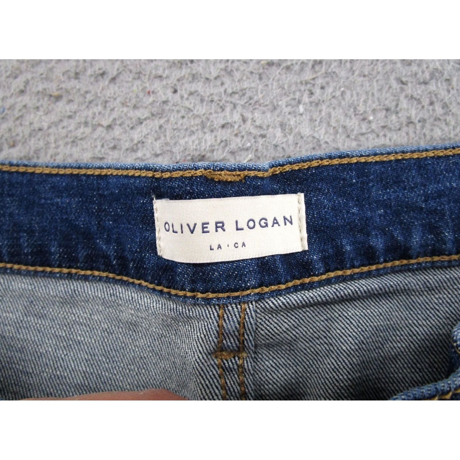 Olive Oliver Jeans Womens 34 Blue Crosby Relaxed Taper Stretch Frayed Casual Denim 5-Pocket Style Mens Women Boys Girls Size 24" / US 00 / IT 34 - 4 Thumbnail