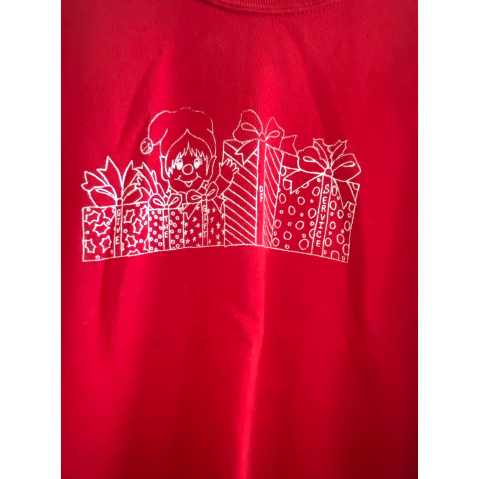 Jerzees VINTAGE Jerzees Red Christmas Crew Neck Sweatshirt Large Unisex Adults Sweatshirt Crew Neck Graphics Made in USA Size L / US 10 / IT 46 - 2 Thumbnail