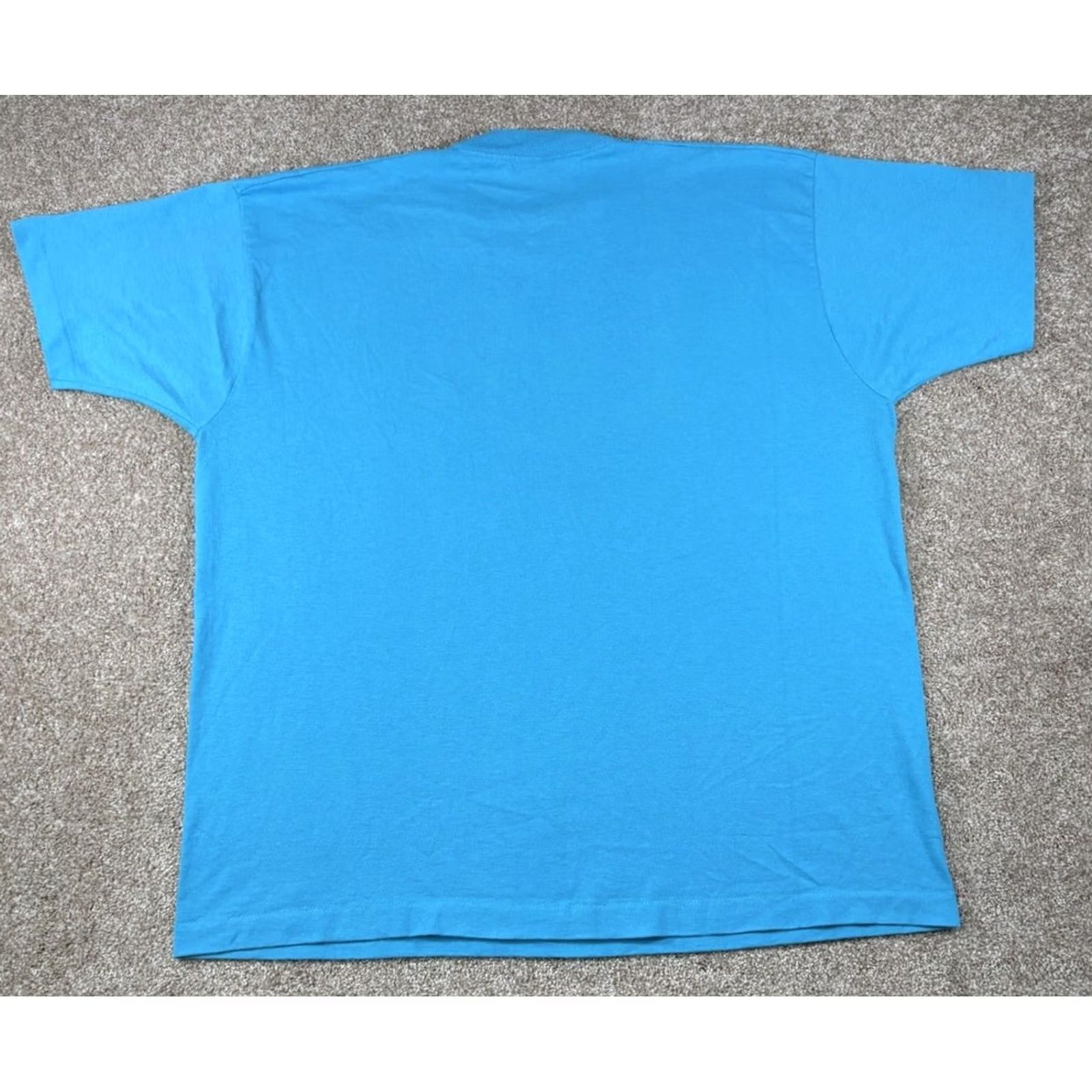 Fruit Of The Loom VINTAGE Fort Dearborn Basset Hound Club Dog Graphic T-Shirt Blue USA Made XXL Unisex Adults Short Sleeve Crew Neck Cotton Blend USA Dog Mens Womens Size US XXL / EU 58 / 5 - 5 Thumbnail