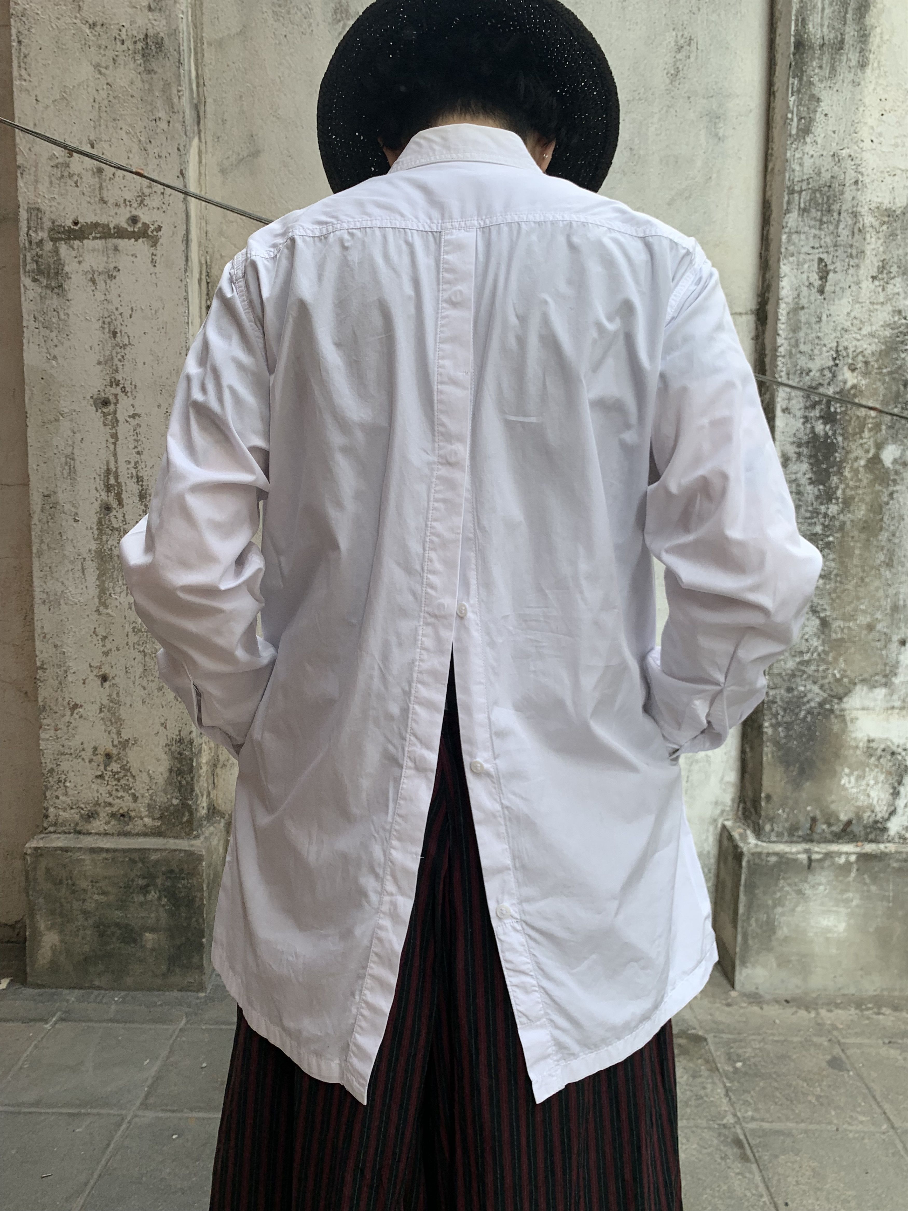 Yohji Yamamoto Yohji Yamamoto Produce Long White Shirt Size US L / EU 52-54 / 3 - 3 Thumbnail