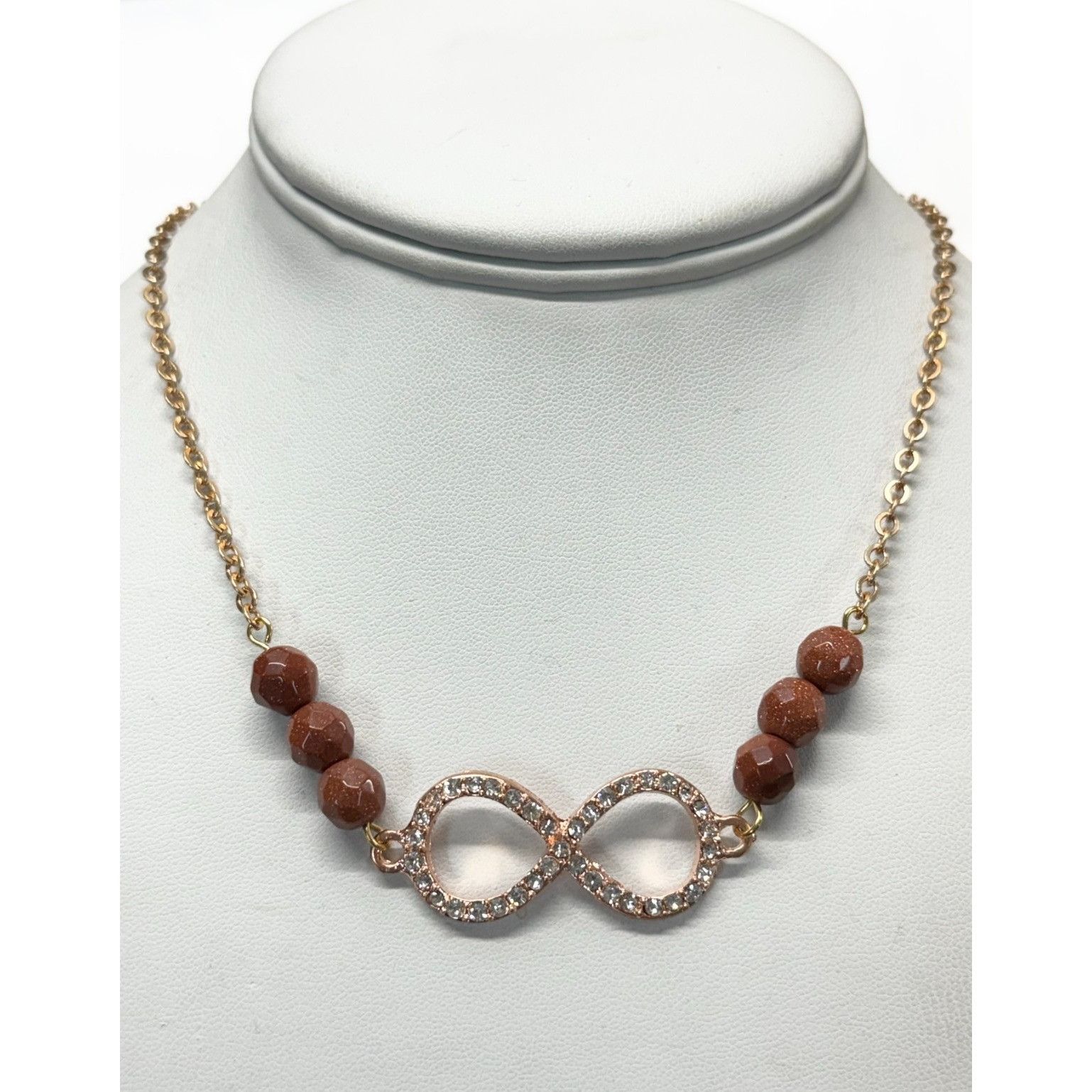 Vintage Vintage rhinestone infinity sign sandstone semi precious bea Size ONE SIZE - 1 Thumbnail
