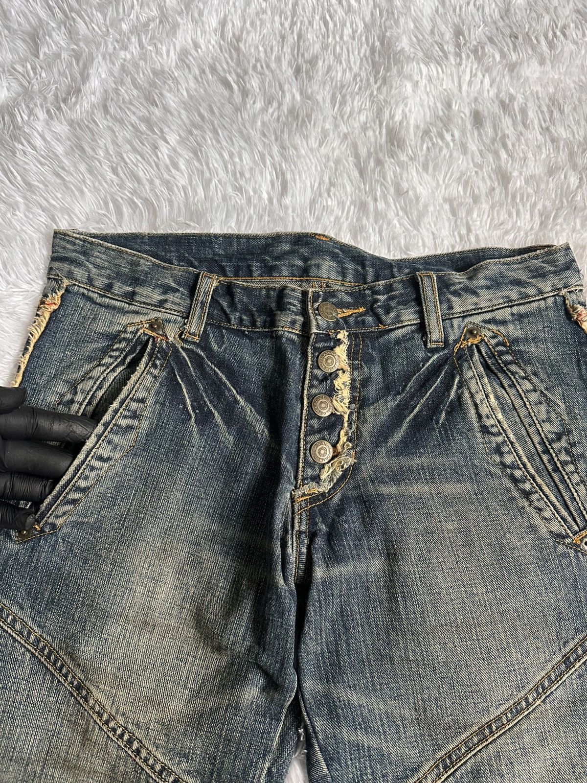 Tornado Mart Tornado Mart Side Fur Flare Denim Jeans Size US 31 - 7 Thumbnail