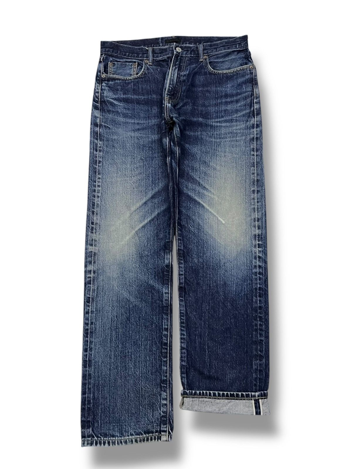 Uniqlo Vintage Uniqlo Selvedge Denim Japan - Faded Wash, Distressed Size US 33 - 2 Thumbnail