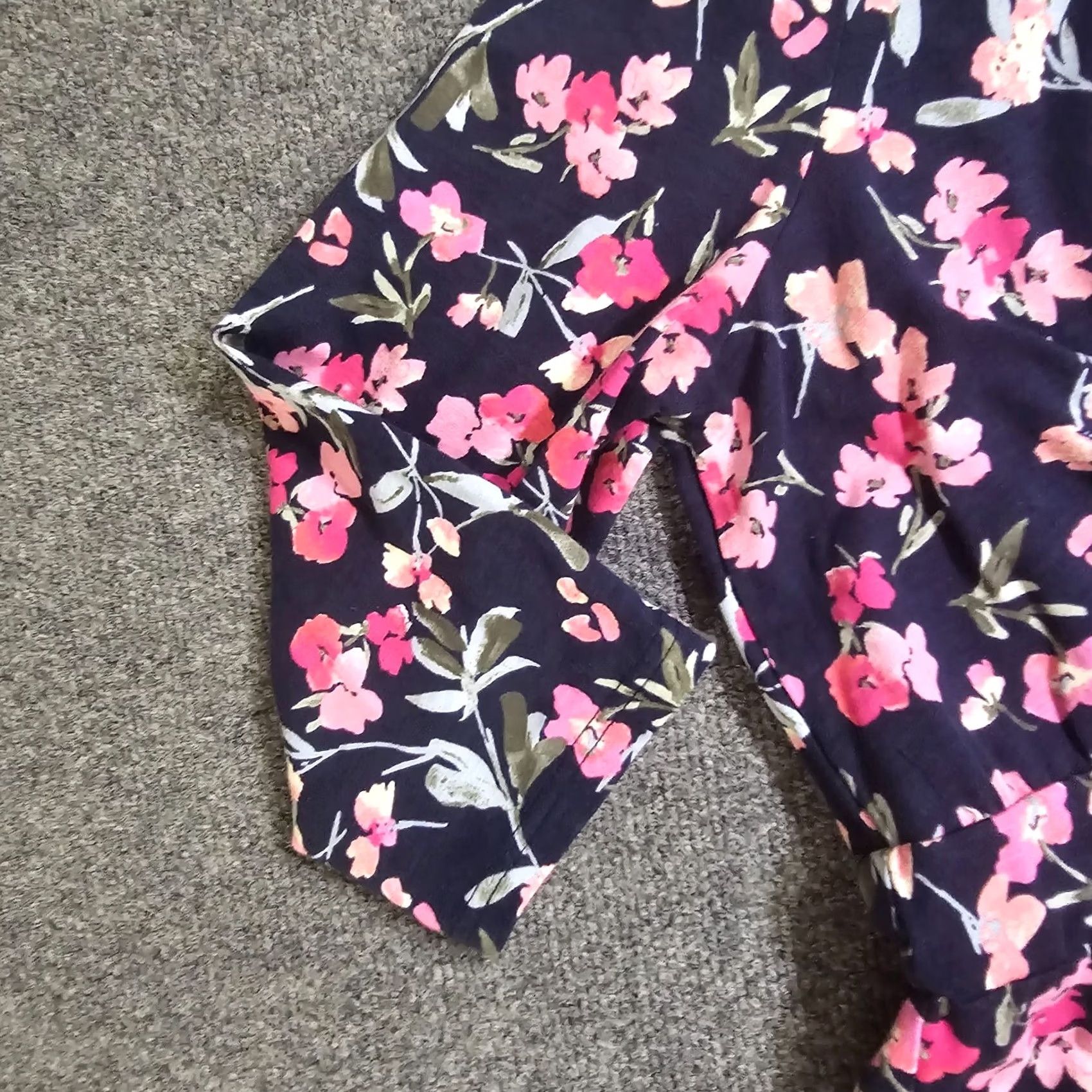 Vintage Joules Dress Womens 16 Blue Pink Floral 3/4 Sleeve A-Line Casual Career Knit V-Neck Vintage: No Size XXL / US 16-18 / IT 52-54 - 4 Thumbnail
