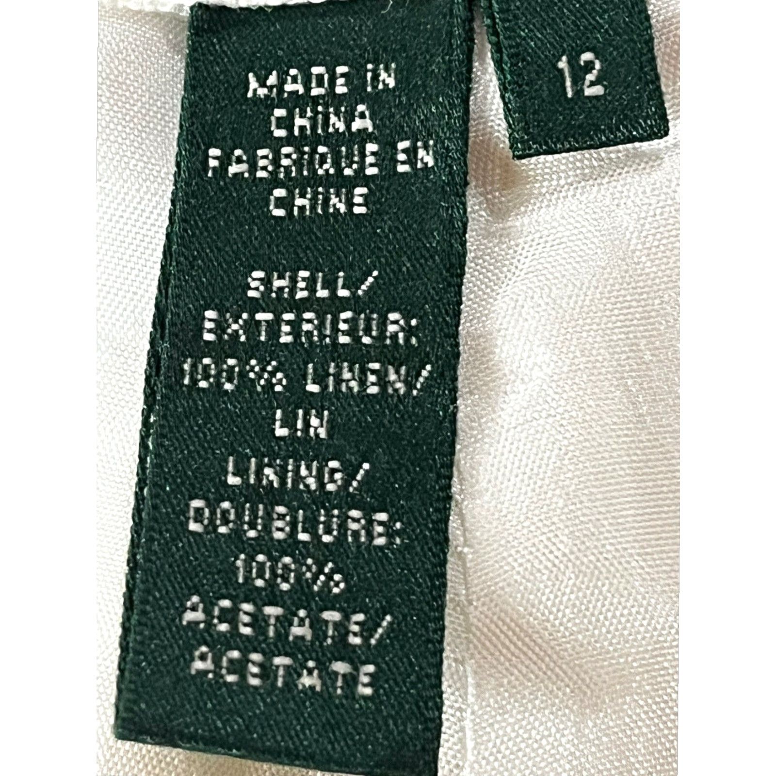 Ralph Lauren Lauren Ralph Lauren Wide Leg Linen Pants White Lined Women's Size 12 Size 34" / US 12 / IT 48 - 7 Thumbnail