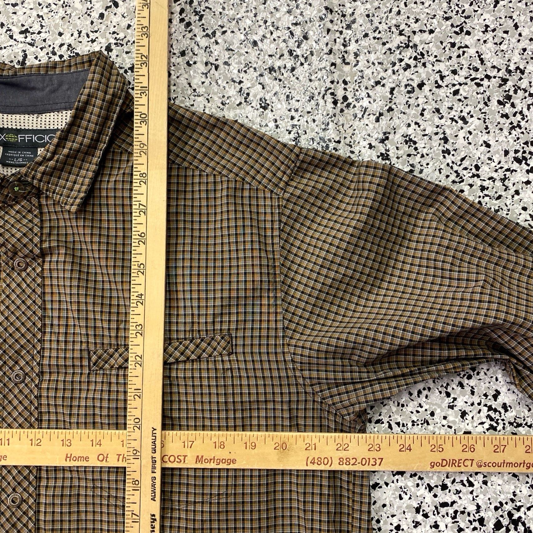 ExOfficio ExOfficio Shirt Mens Large Brown Plaid Flannel Outdoor Lightweight Vented Shirt Size US L / EU 52-54 / 3 - 3 Thumbnail