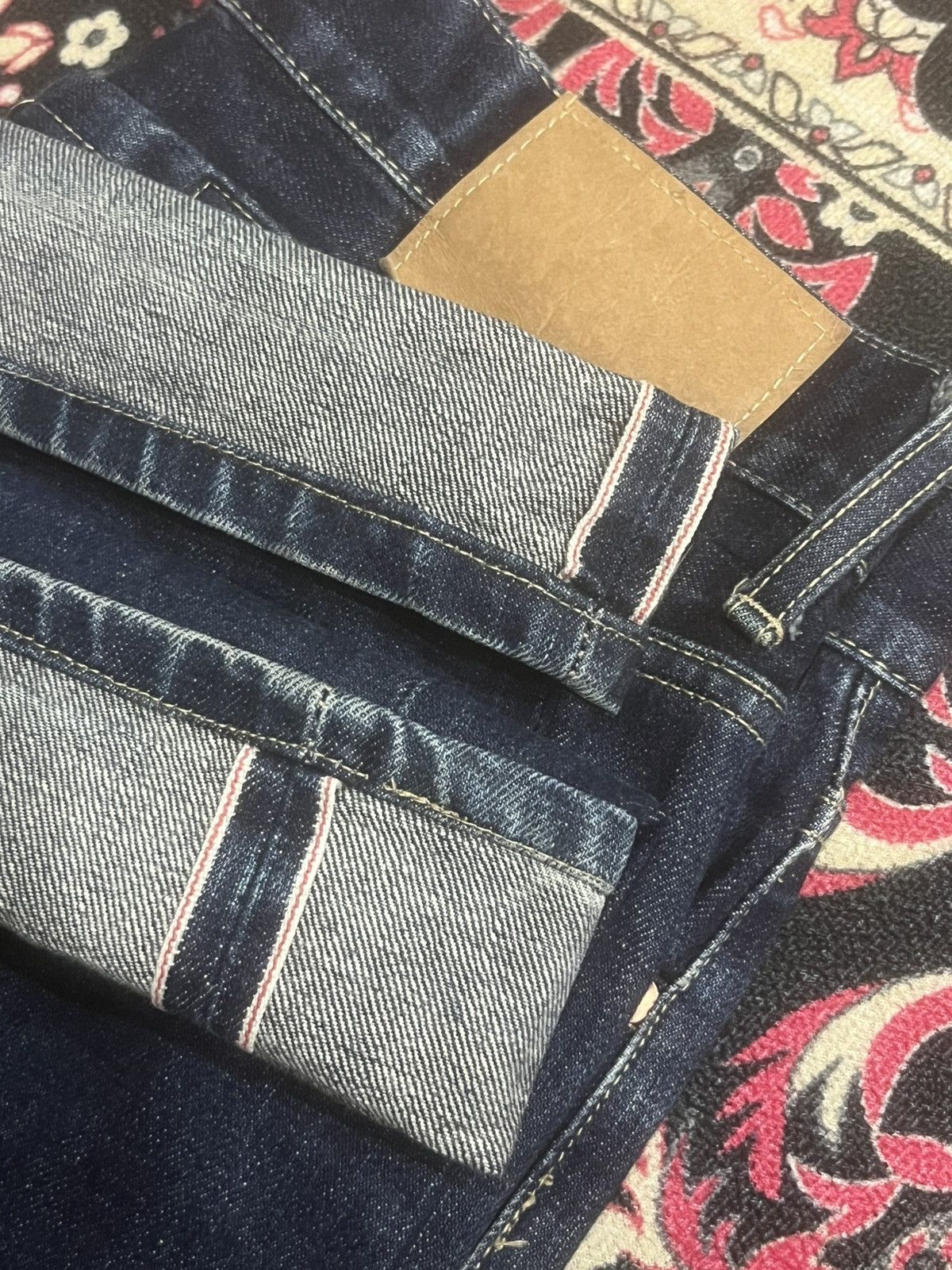Vintage Japan Brand Dark Blue Faded Washed Buckle Back Selvedge Jean Size US 33 - 11 Thumbnail