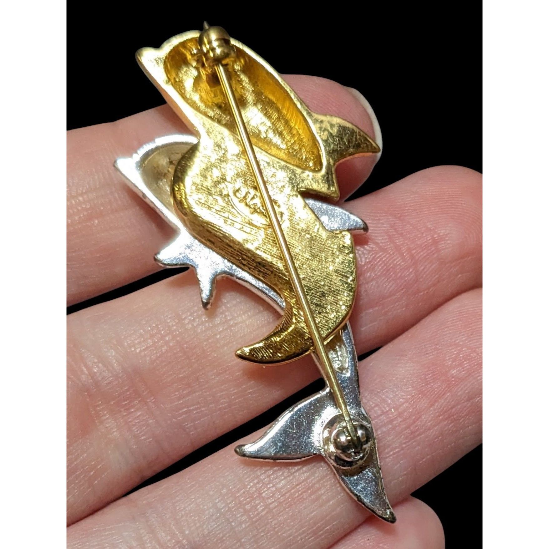 Other Vintage Napier Mixed Metal Tone Dolphin Brooch Size ONE SIZE - 3 Thumbnail