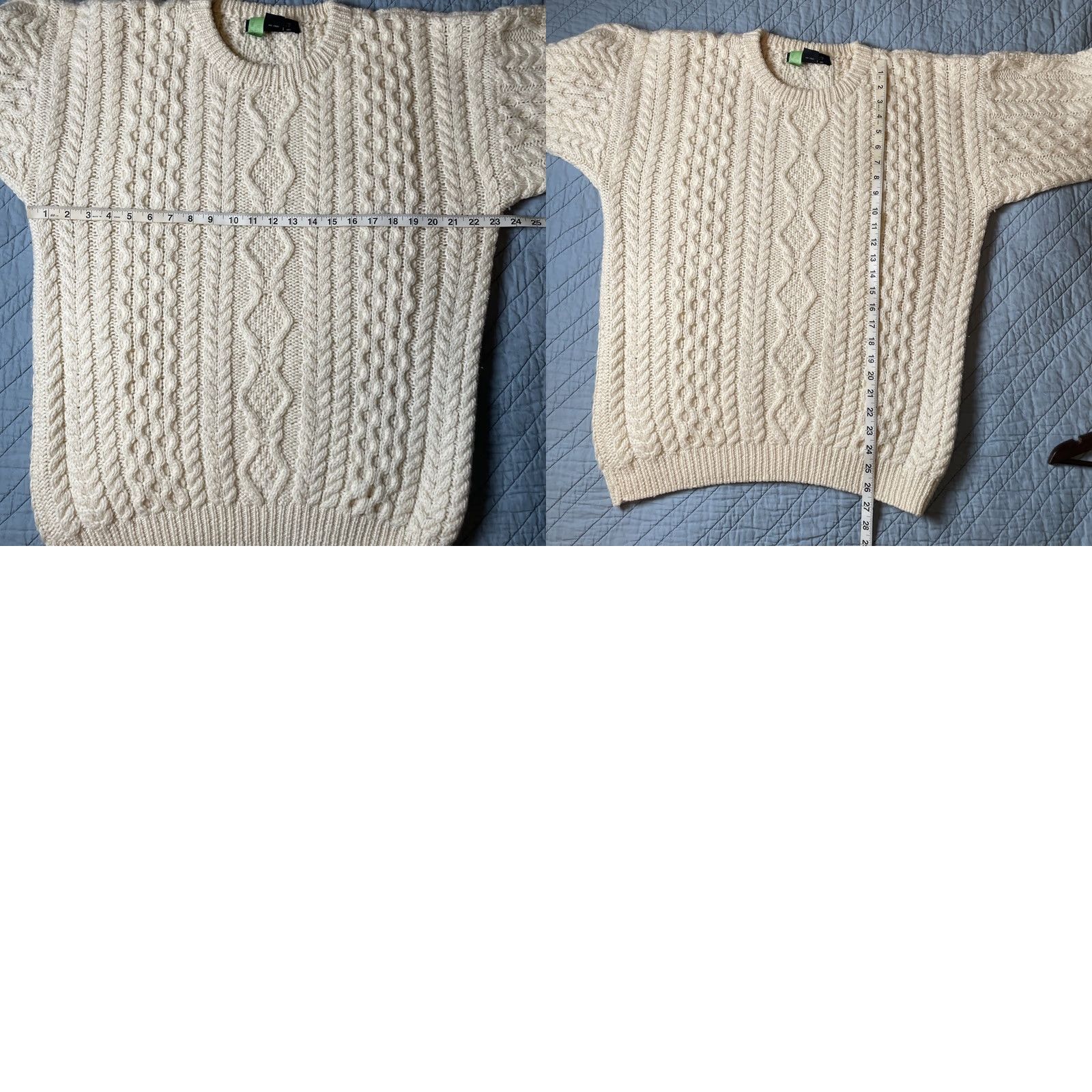 Architect VINTAGE Architect Fisherman Sweater Mens Large Ivory 100% Wool Cable Knit Pullover Size US L / EU 52-54 / 3 - 9 Thumbnail