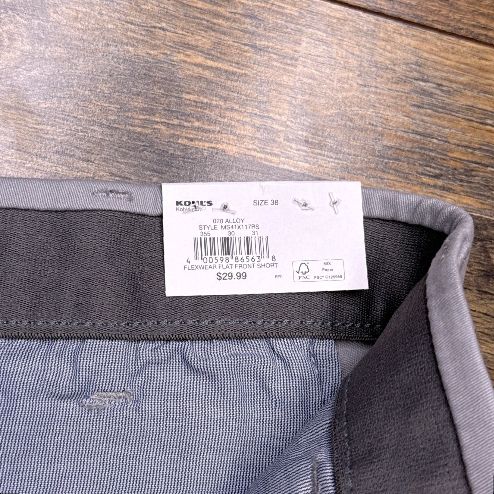 Vintage Sonoma Shorts Mens 38 Gray Mid Rise Stretch Chino Twill Regular Fit New Size US 38 / EU 54 - 5 Thumbnail