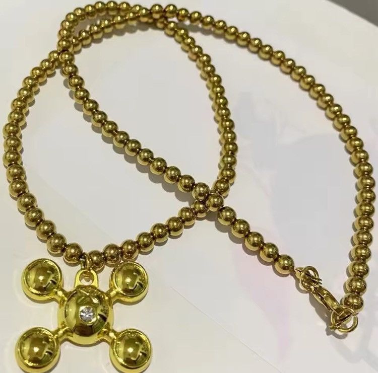 Jewelry Round Bead Chain Quadangle Ball Pendant Size ONE SIZE - 2 Thumbnail