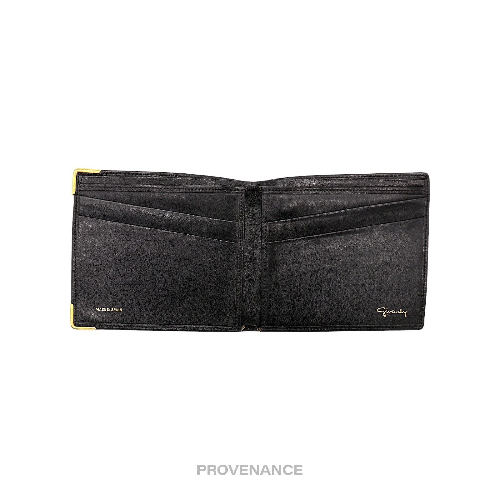 Givenchy 🔴 Givenchy 4CC Logo Bifold Wallet - Black Leather Size ONE SIZE - 5 Thumbnail