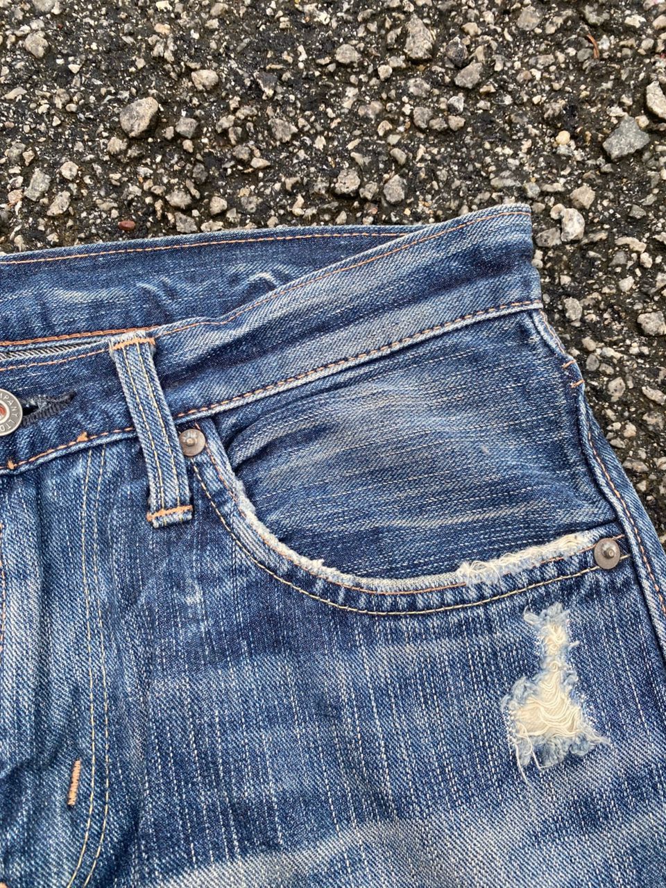 If Six Was Nine VINTAGE EDWIN 503 PACTHWORK DISTRESSED DENIM Size US 30 / EU 46 - 6 Thumbnail
