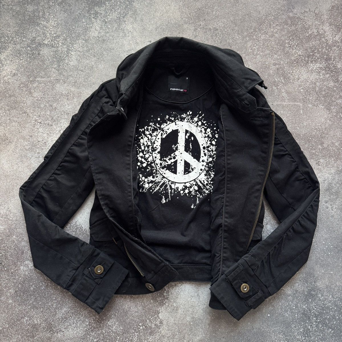 If Six Was Nine Y2K Zip Details Moto Gothic Cropped Jacket Size S / US 4 / IT 40 - 9 Thumbnail
