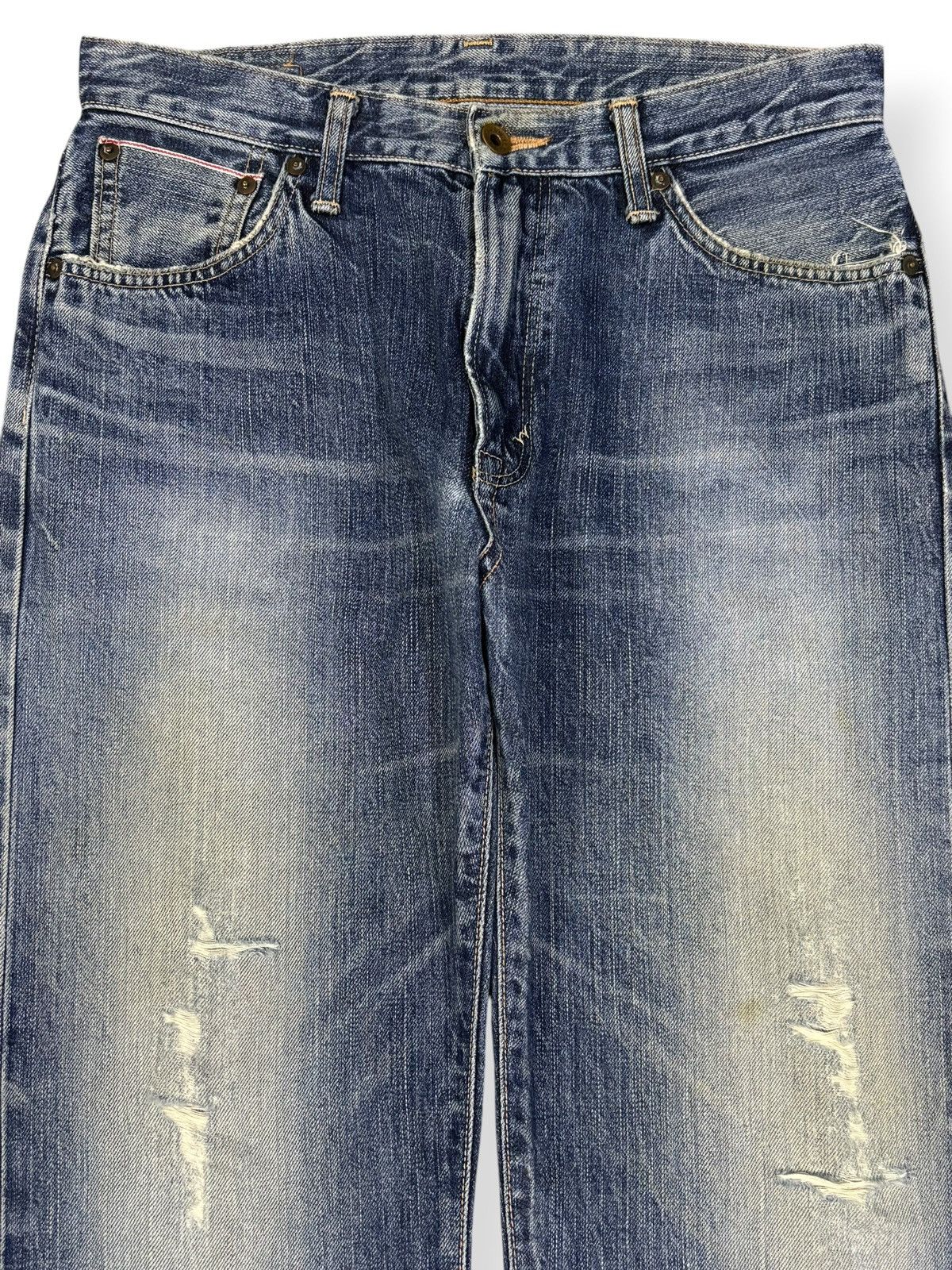 Edwin Vintage Edwin 505s Selvedge Classic Fit Distressed Jeans Size US 30 / EU 46 - 4 Thumbnail