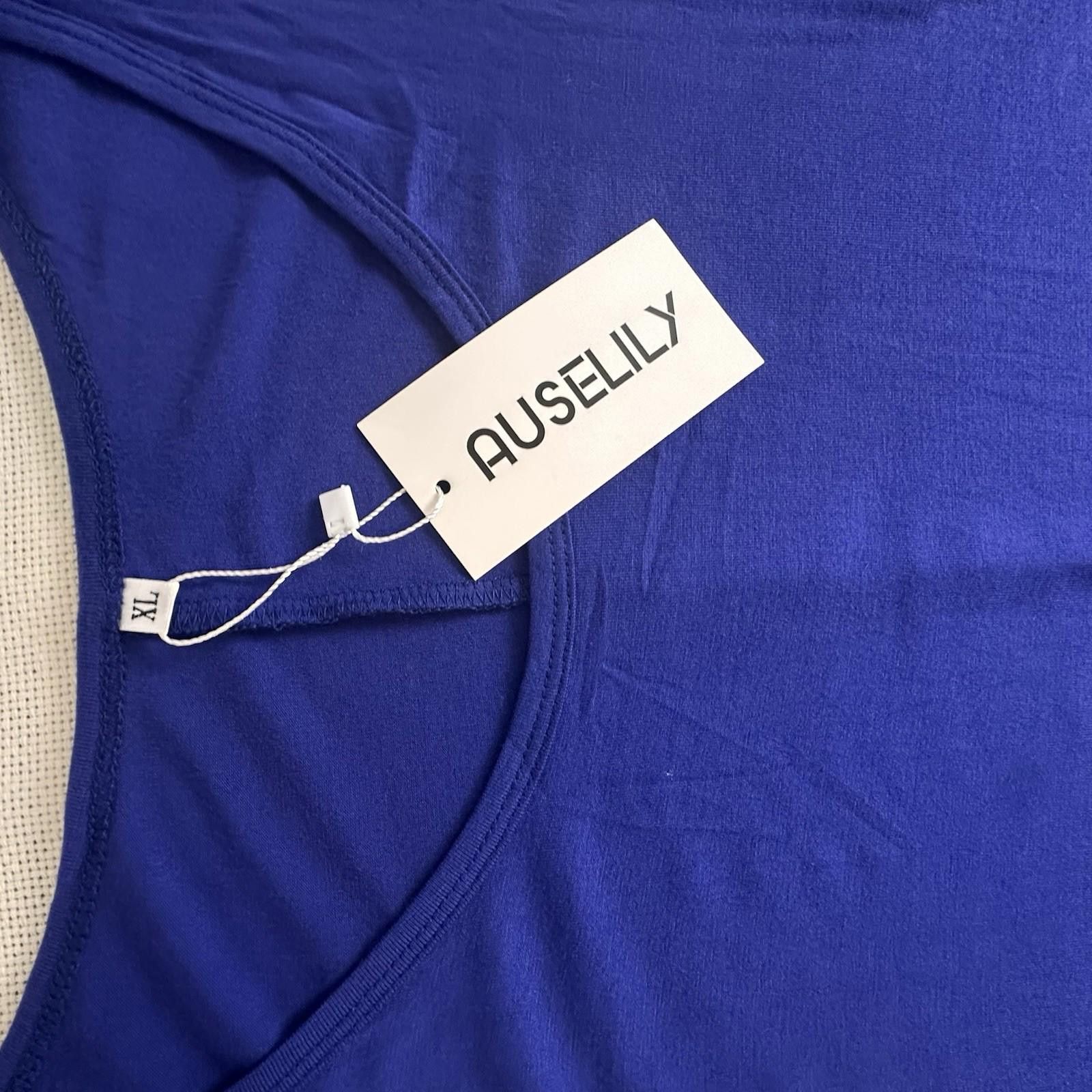 Designer Auselily Women's Sleeveless w Pockets Swing Dress Royal Size XXL / US 16-18 / IT 52-54 - 6 Thumbnail
