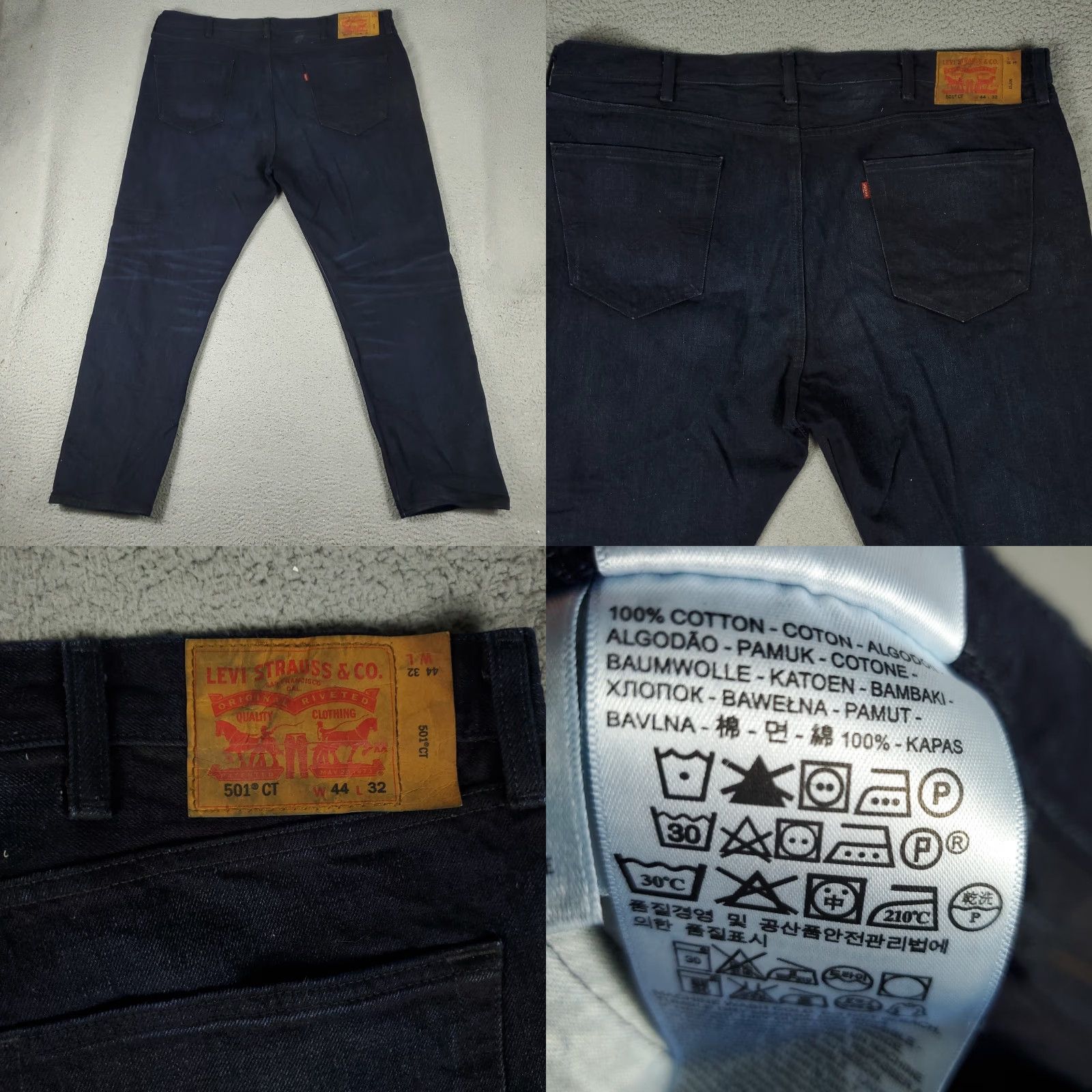 Levi's Levi's 501 Jeans Mens Regular Blue Denim Button Fly Straight Leg 44x32 Pants Size US 44 / EU 60 - 8 Thumbnail