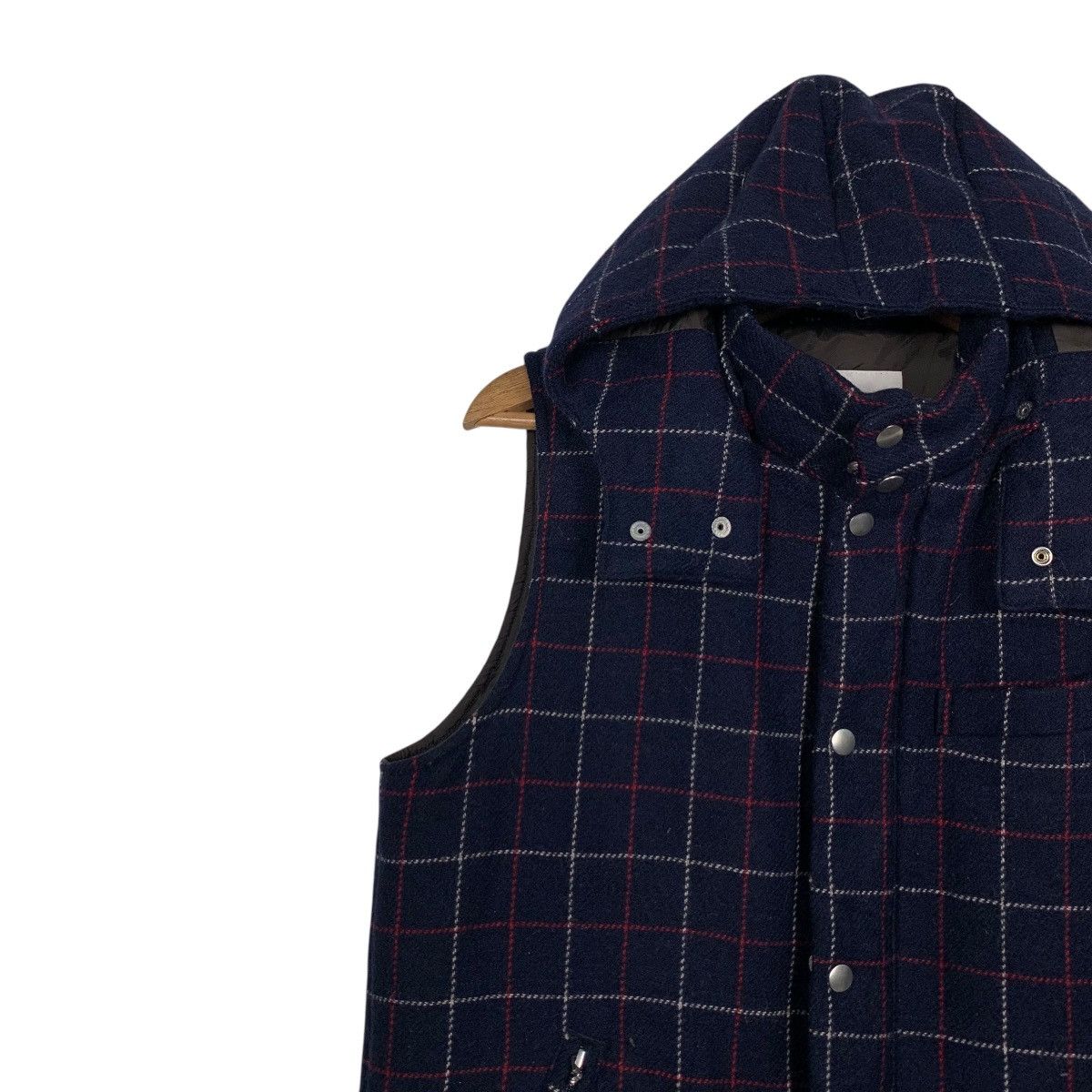 STILL BY HAND STILL BY HAND Checked Puffer Hooded Vest #2796-C126 Size US S / EU 44-46 / 1 - 3 Thumbnail