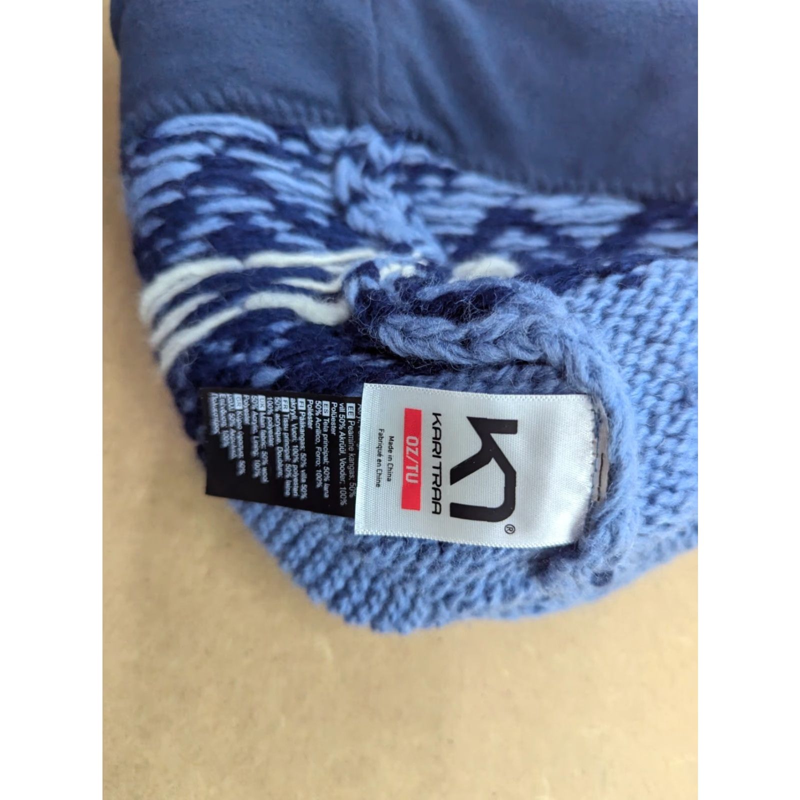 Vintage Kari Traa Beanie Hat Womens One Size Wool Blend Blue Lined Pom Pom Fair Isle Size ONE SIZE - 4 Thumbnail